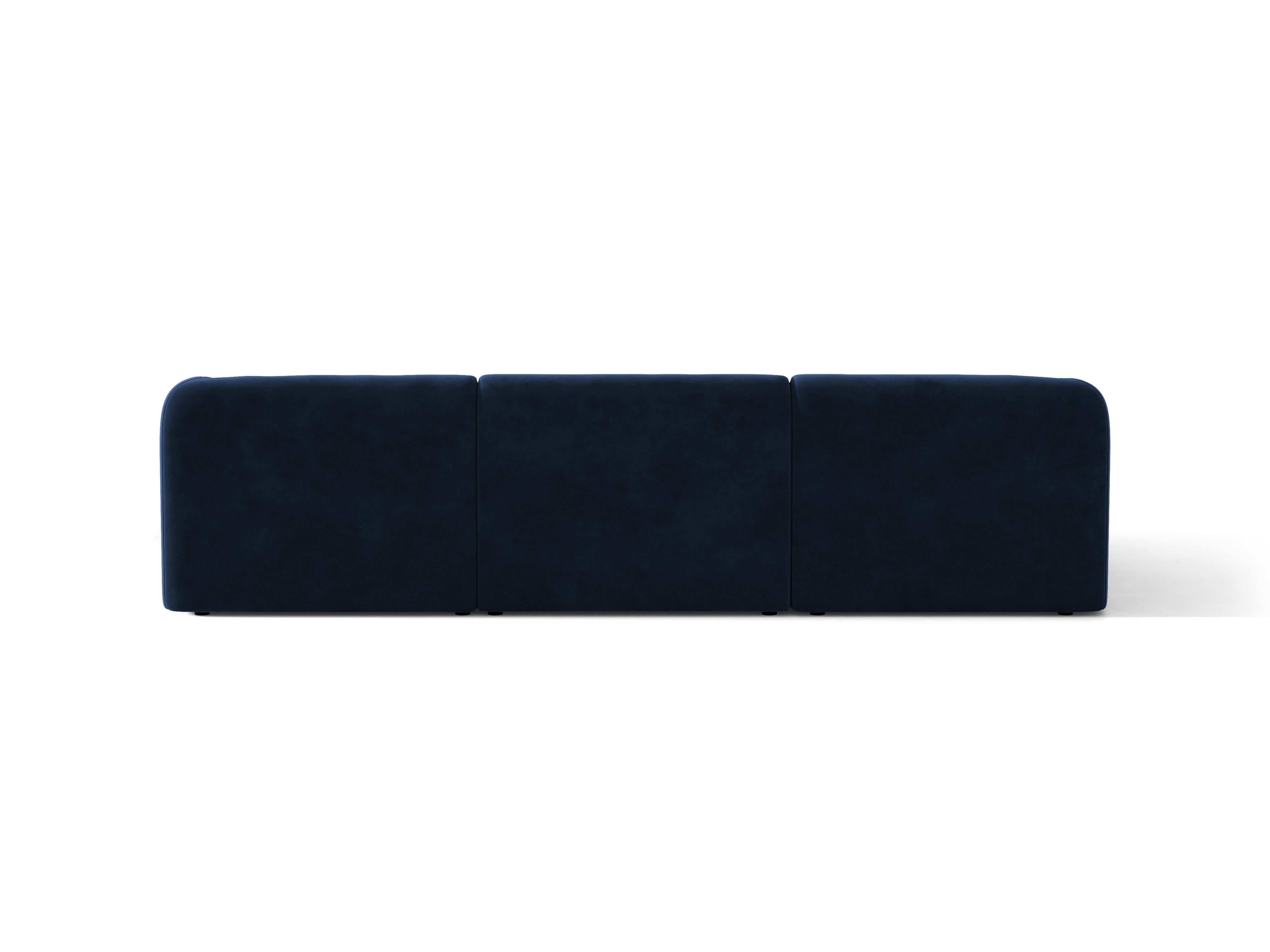 Samt-Ecksofa für 4 Personen links MILEY in Marineblau