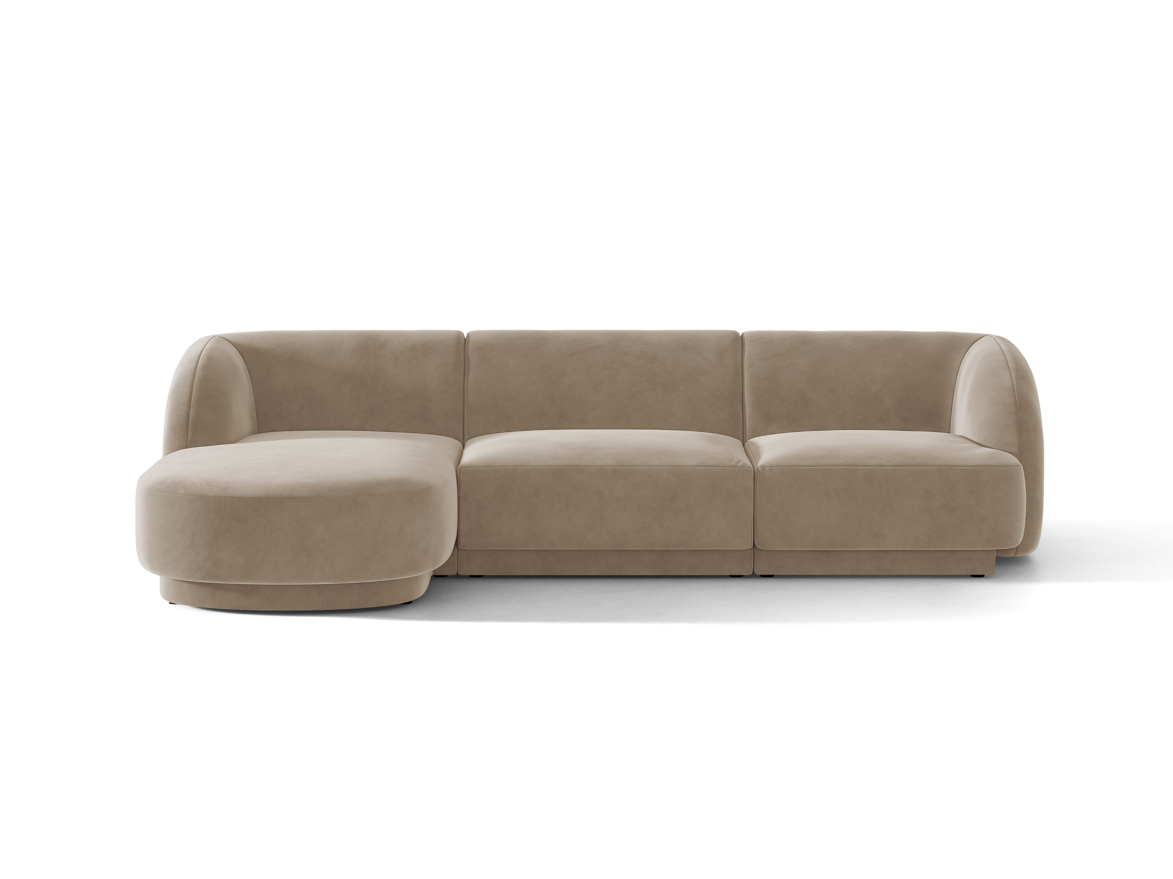 Samt-Ecksofa für 4 Personen links MILEY cappuccino