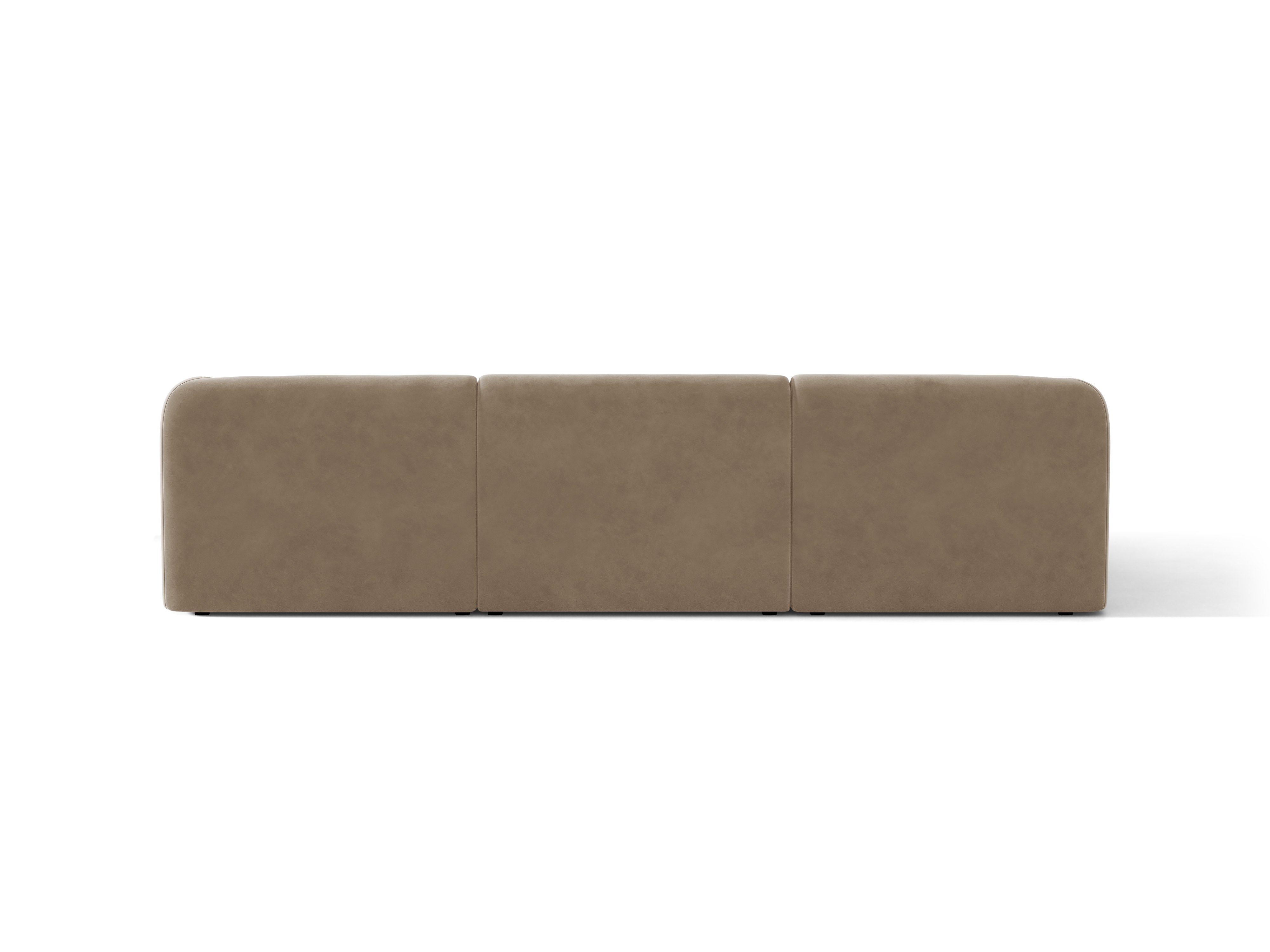 Samt-Ecksofa für 4 Personen links MILEY cappuccino