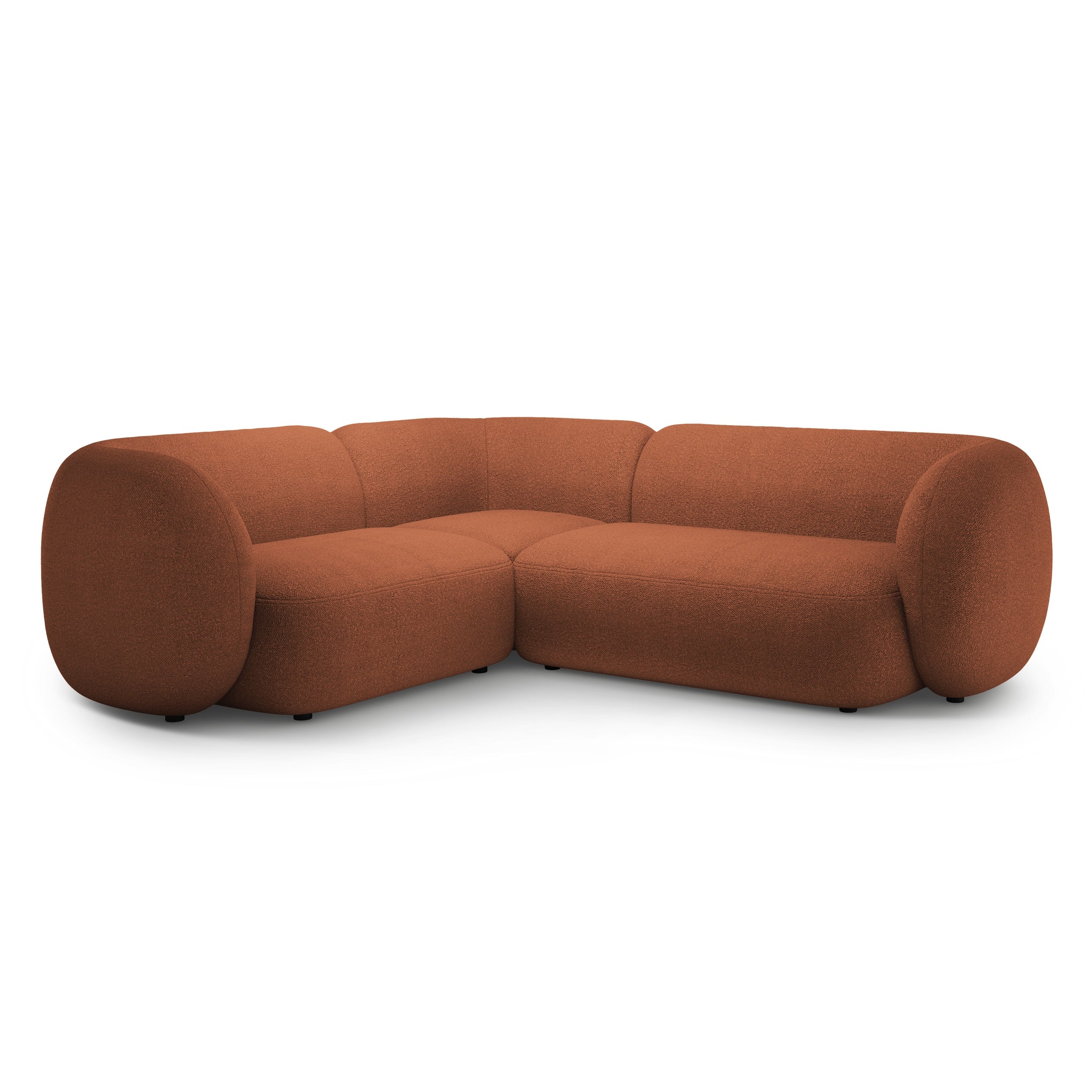 Linksseitiges 4-Sitzer-Sofa KATE terracotta Boucle