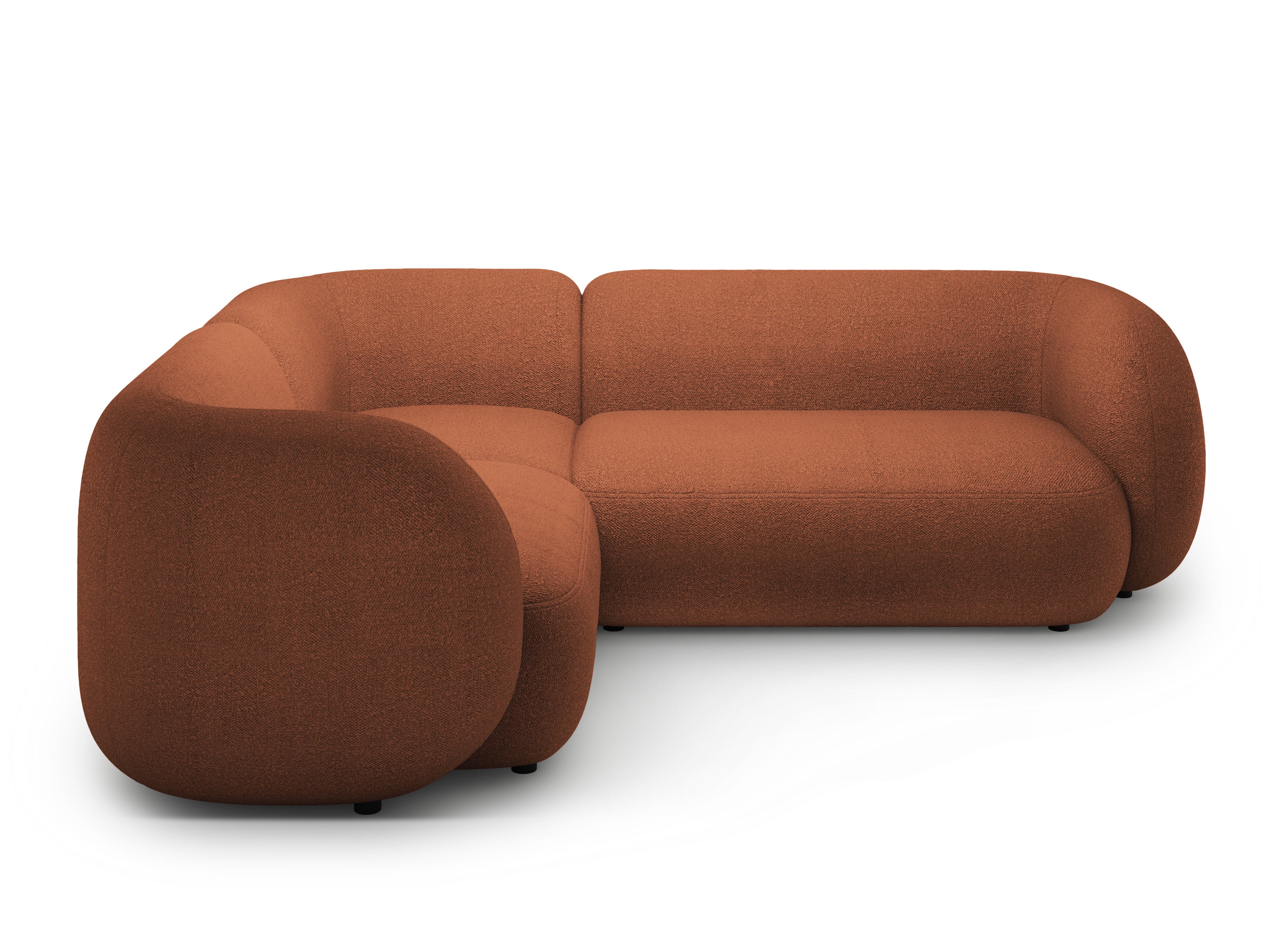 Linksseitiges 4-Sitzer-Sofa KATE terracotta Boucle