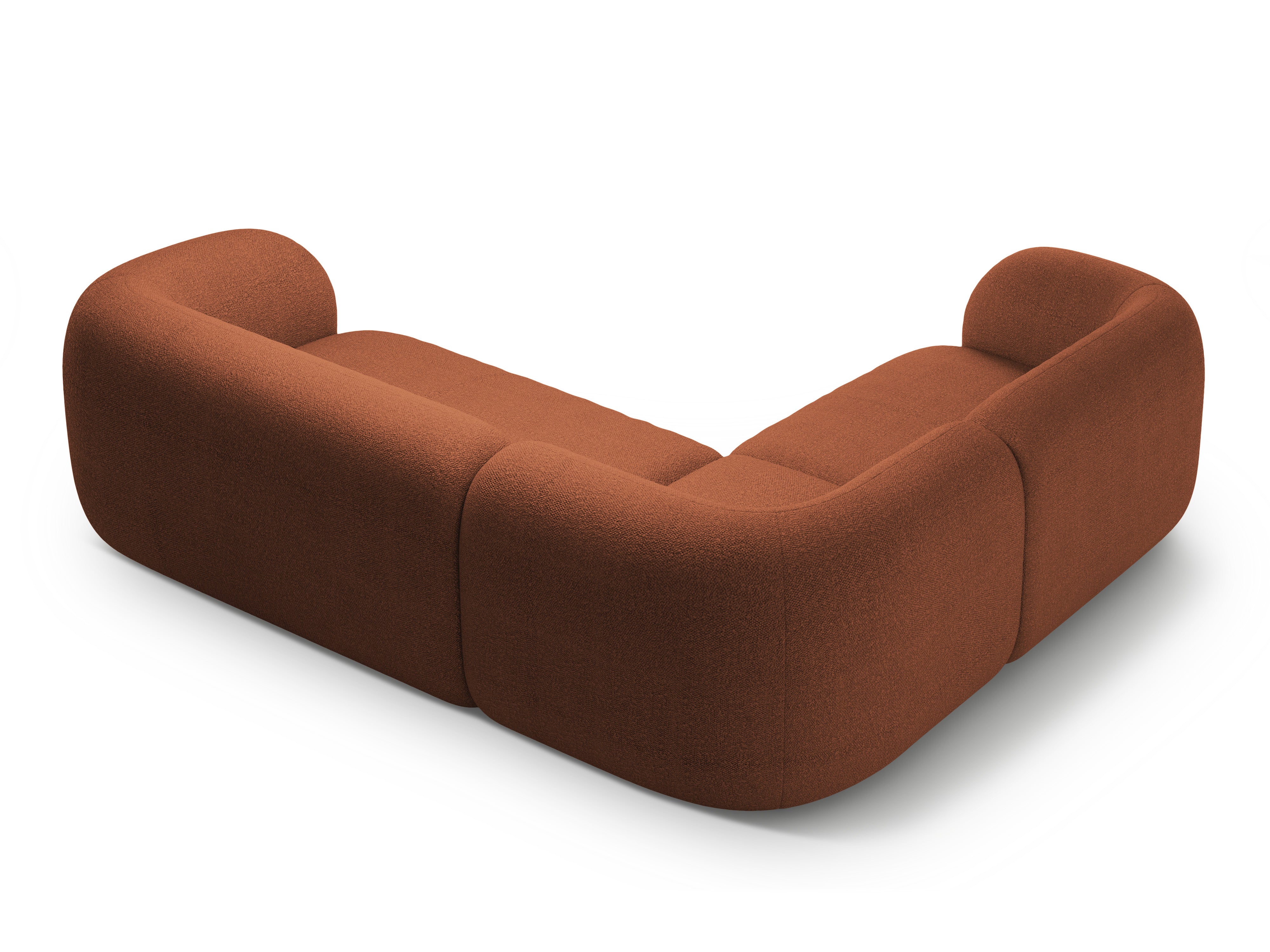 Linksseitiges 4-Sitzer-Sofa KATE terracotta Boucle
