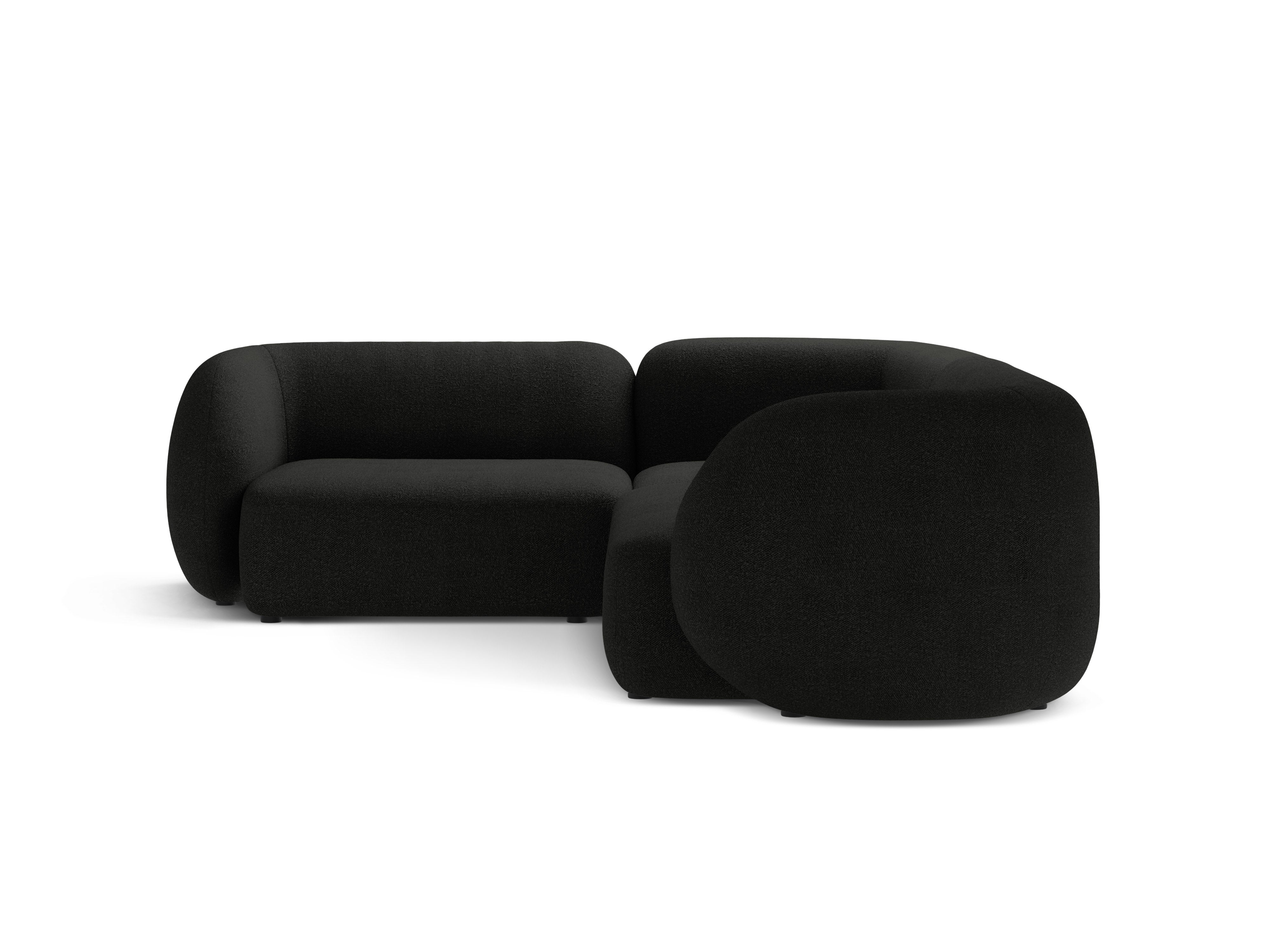 Linksseitige 4-Sitzer-Eckcouch KATE schwarzes Boucle