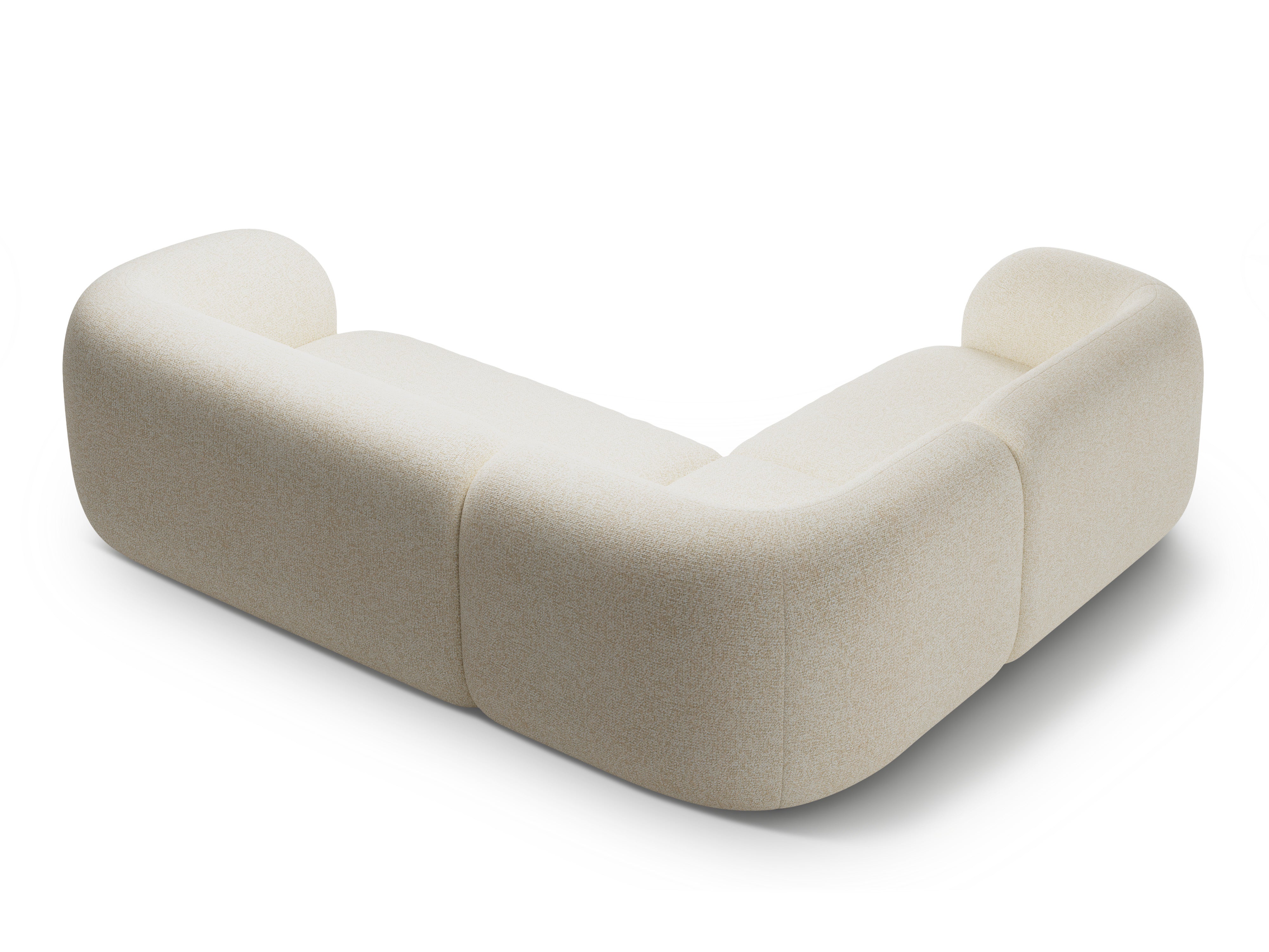 Linksseitige 4-Sitzer-Eckcouch KATE hellbeige Melange