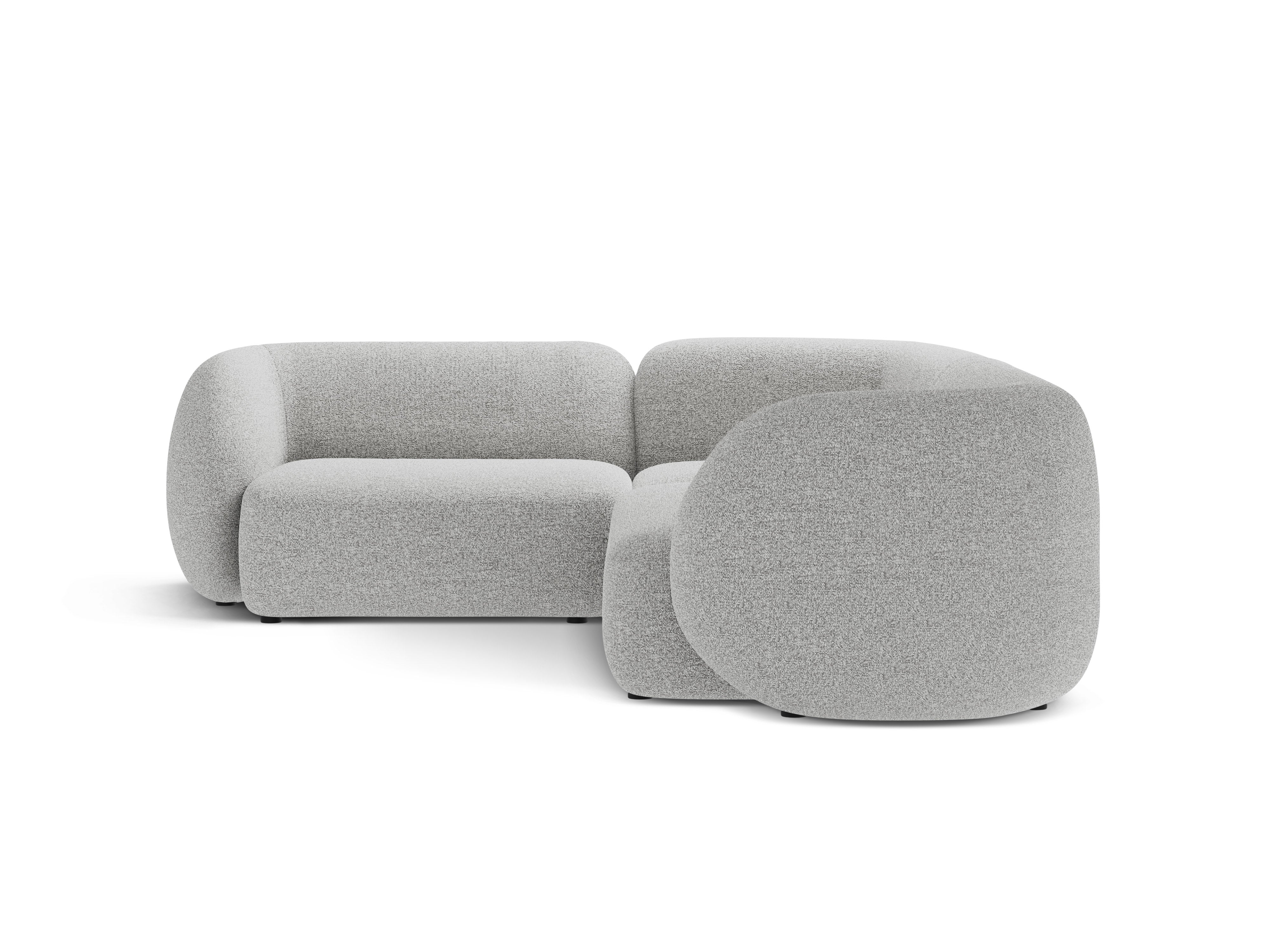 Left-sided corner sofa for 4 people KATE light gray mélange