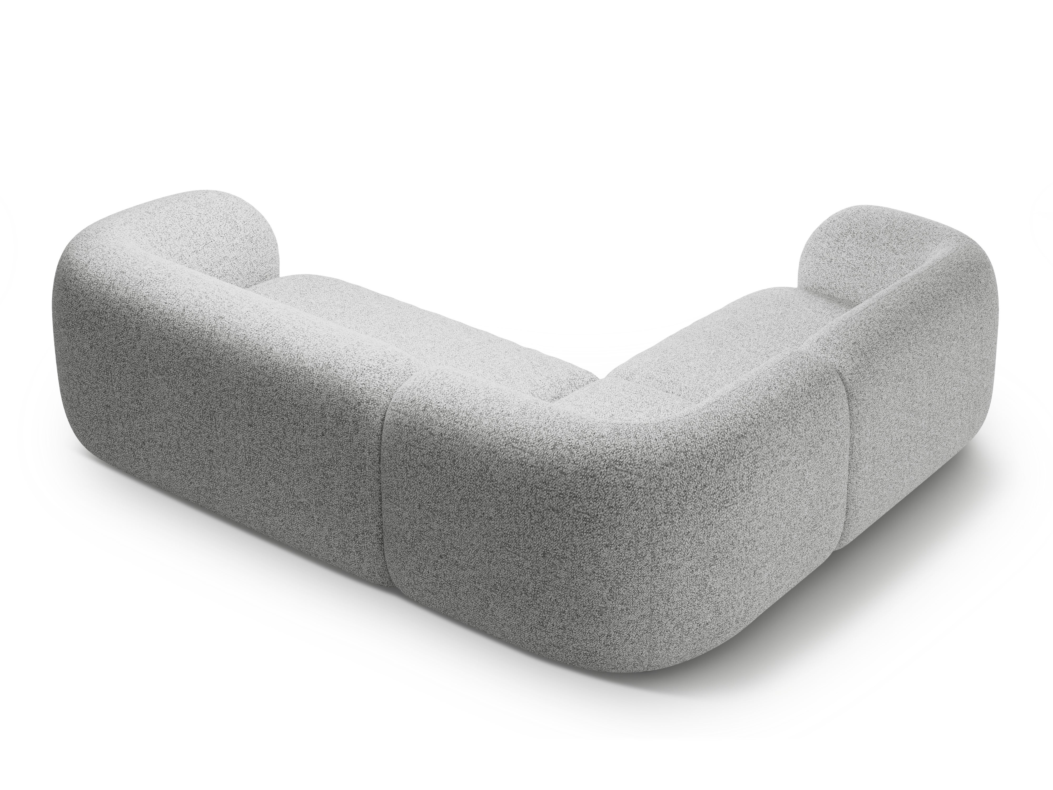 Linksseitiges 4-Sitzer-Sofa KATE hellgrau Melange