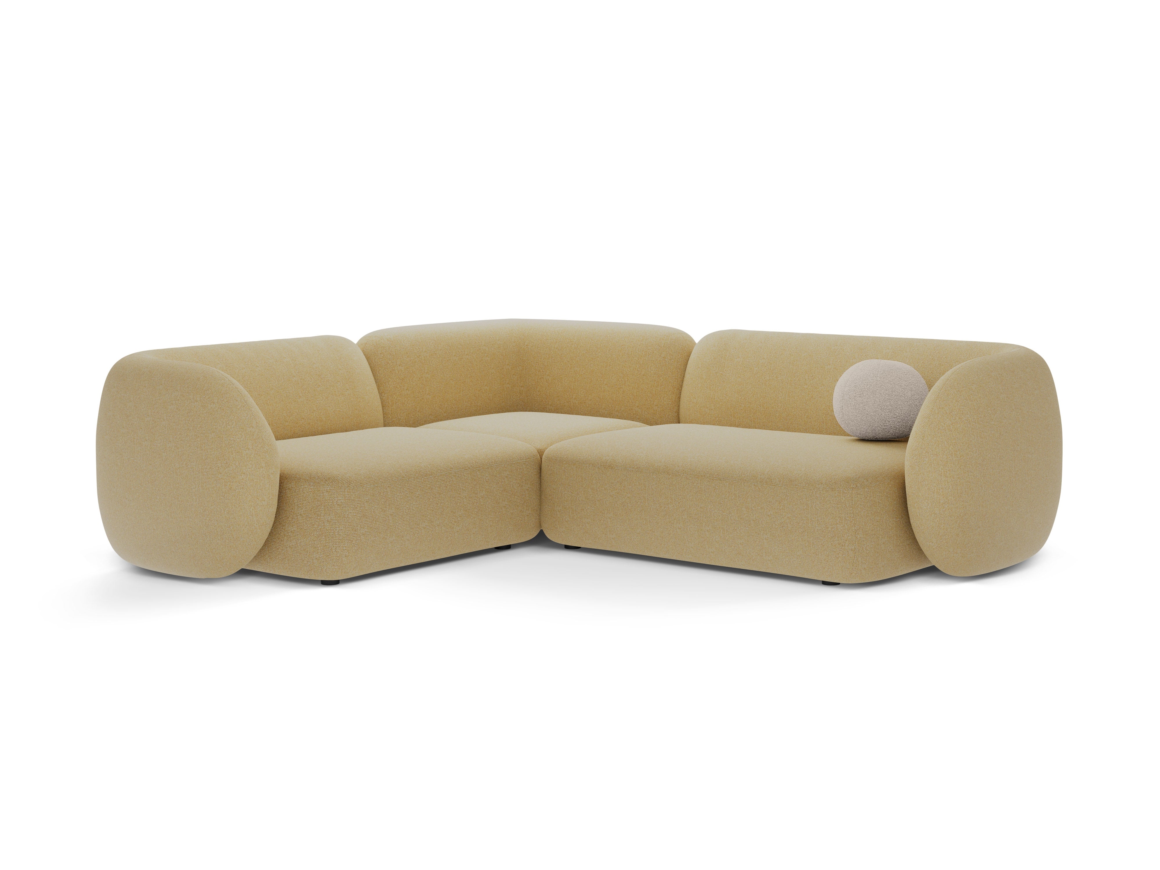 Left-sided corner sofa for 4 people KATE yellow mélange