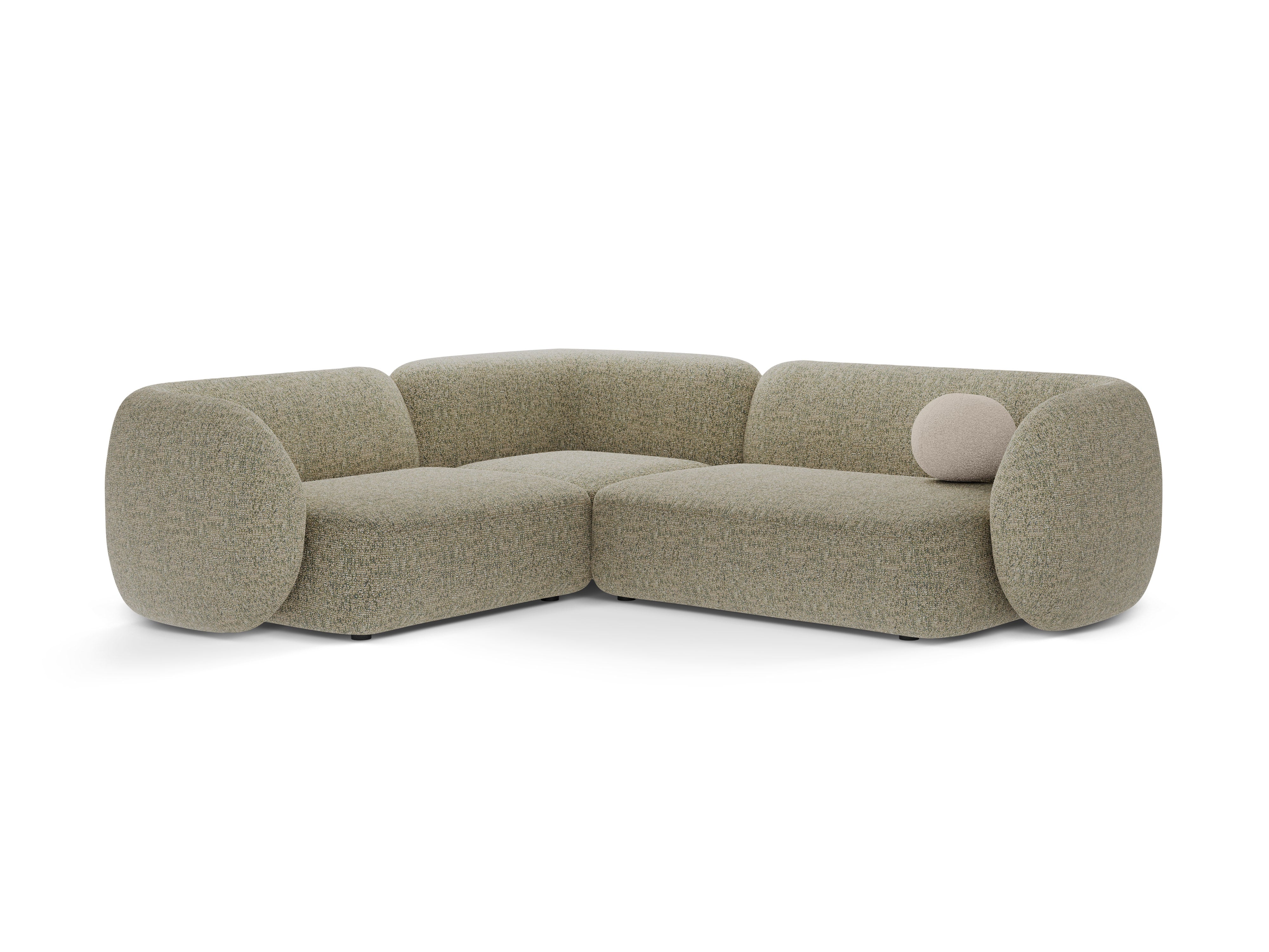 Linksseitiges 4-Sitzer-Sofa KATE hellgrüner Melange