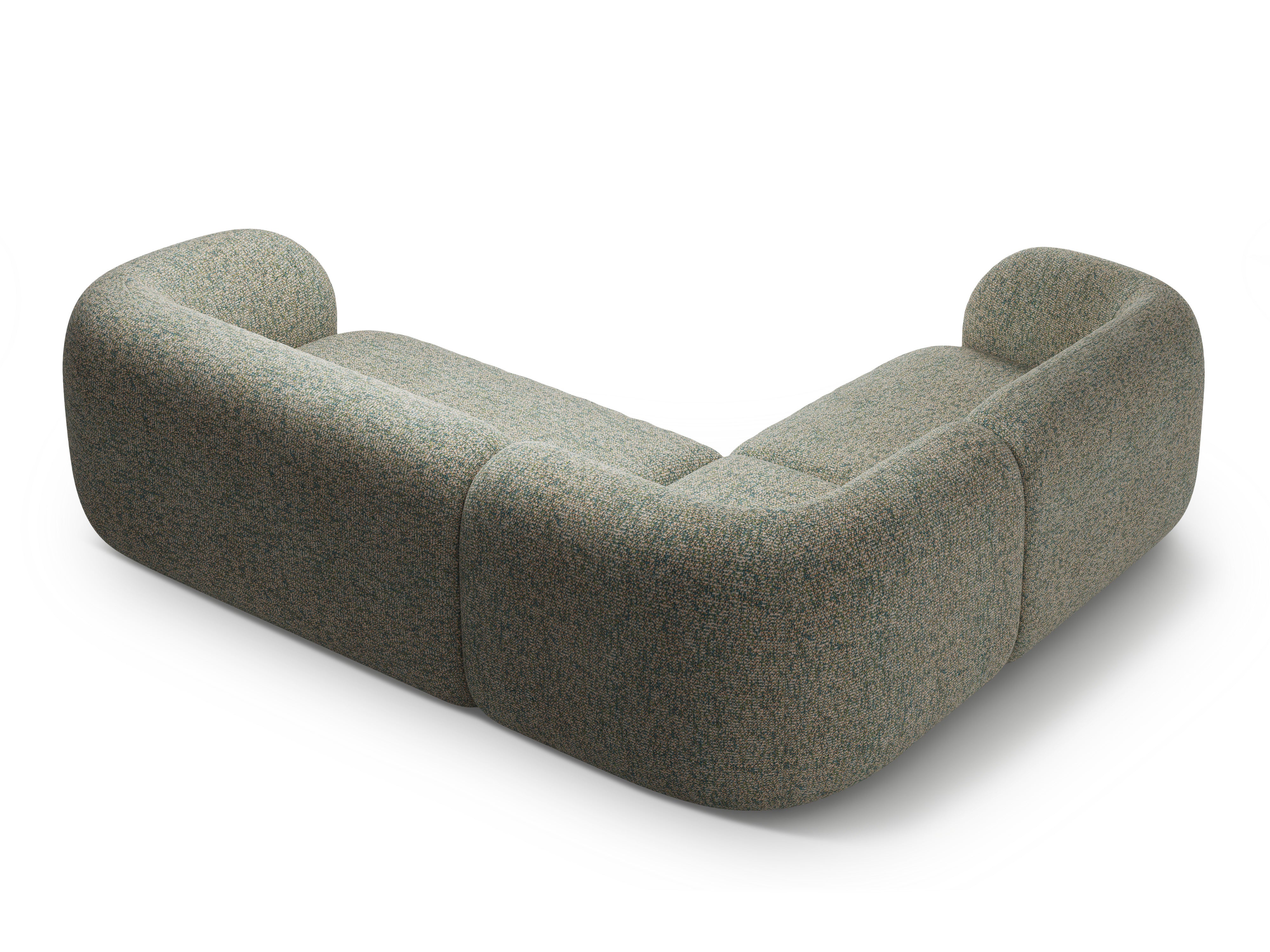 Linksseitiges 4-Sitzer-Sofa KATE hellgrüner Melange