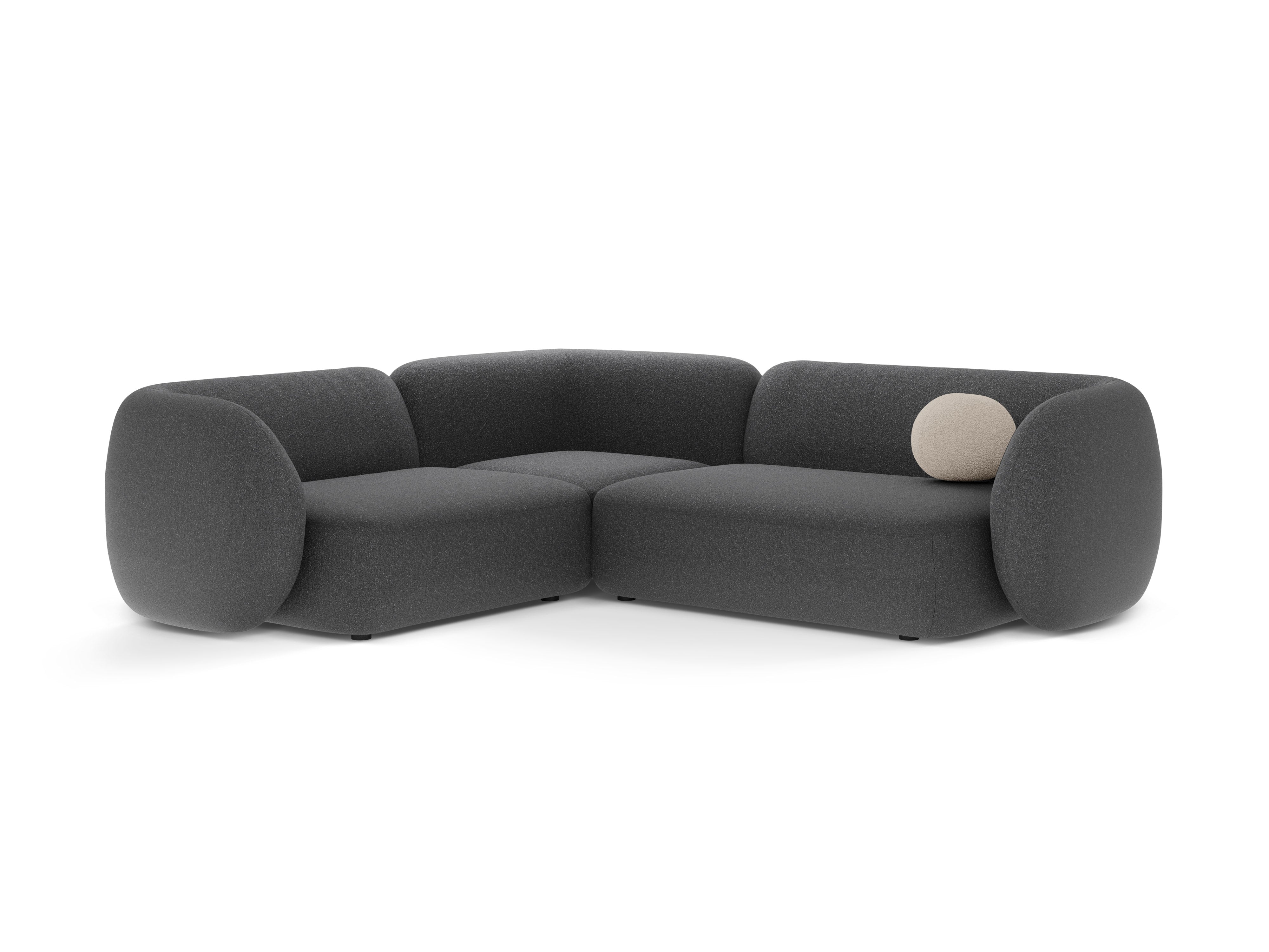 Left-sided corner sofa for 4 people KATE dark gray mélange