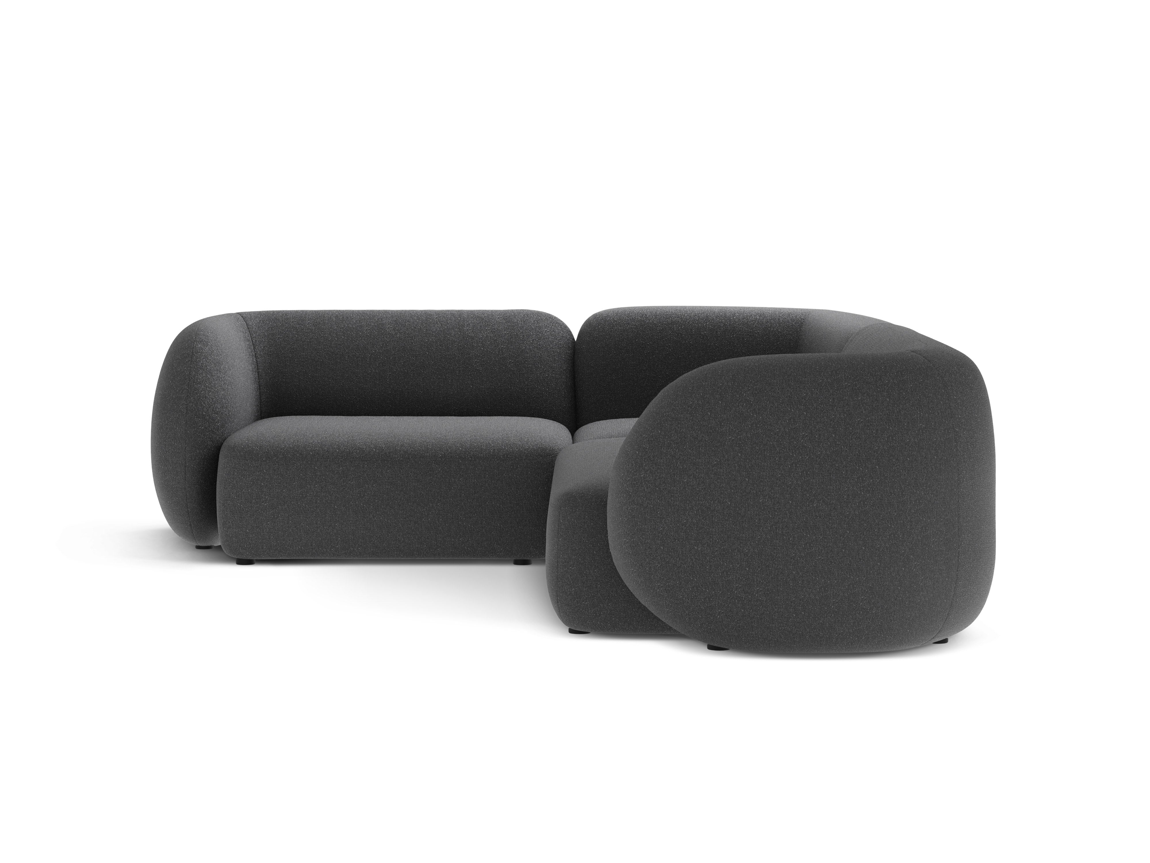 Left-sided corner sofa for 4 people KATE dark gray mélange