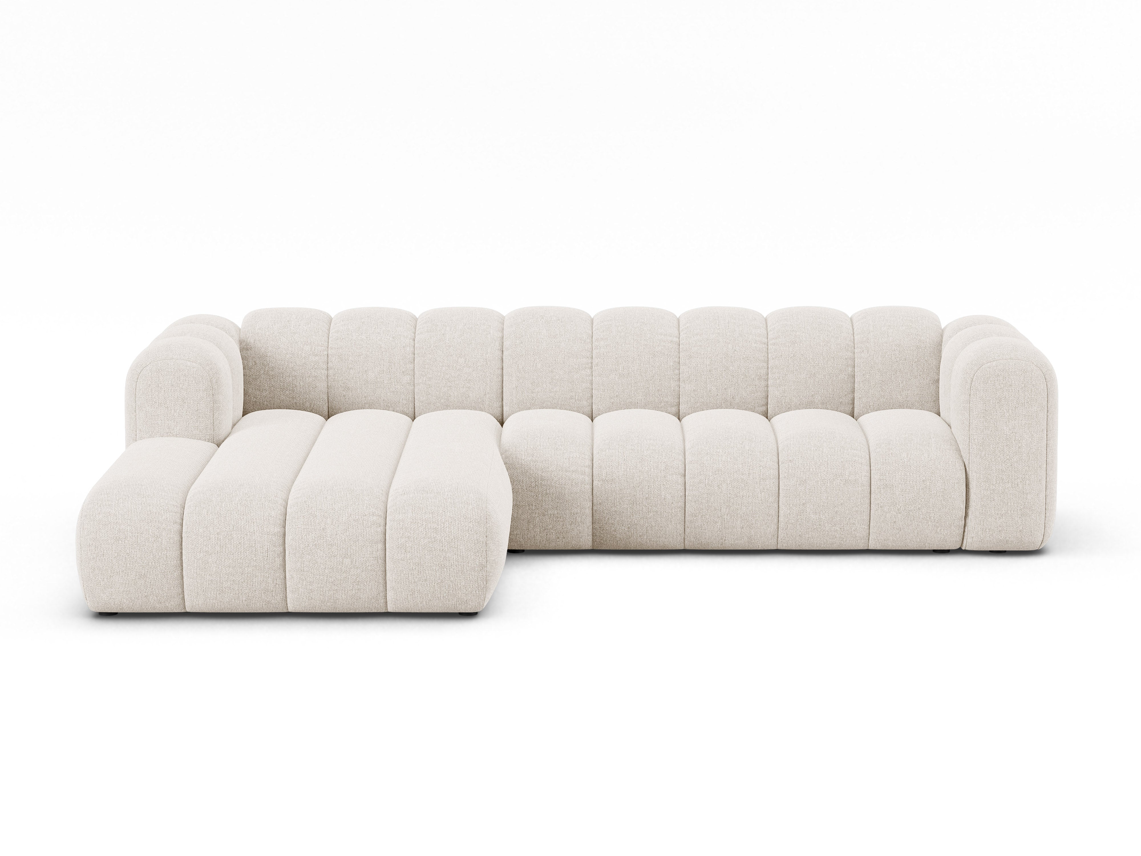 4-sitzige linke Eckcouch LUPINE hellbeige Chenille