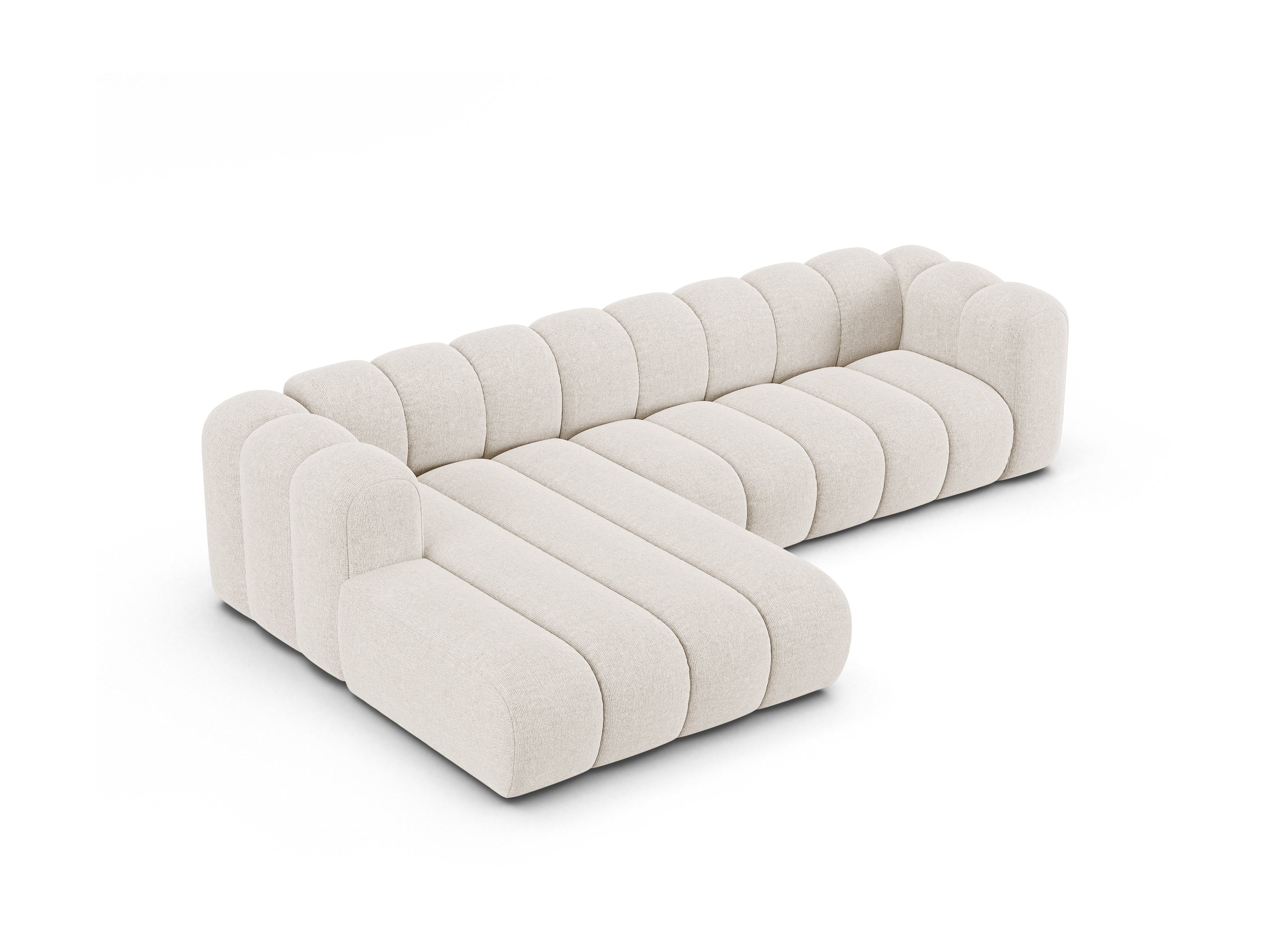 4-sitzige linke Eckcouch LUPINE hellbeige Chenille
