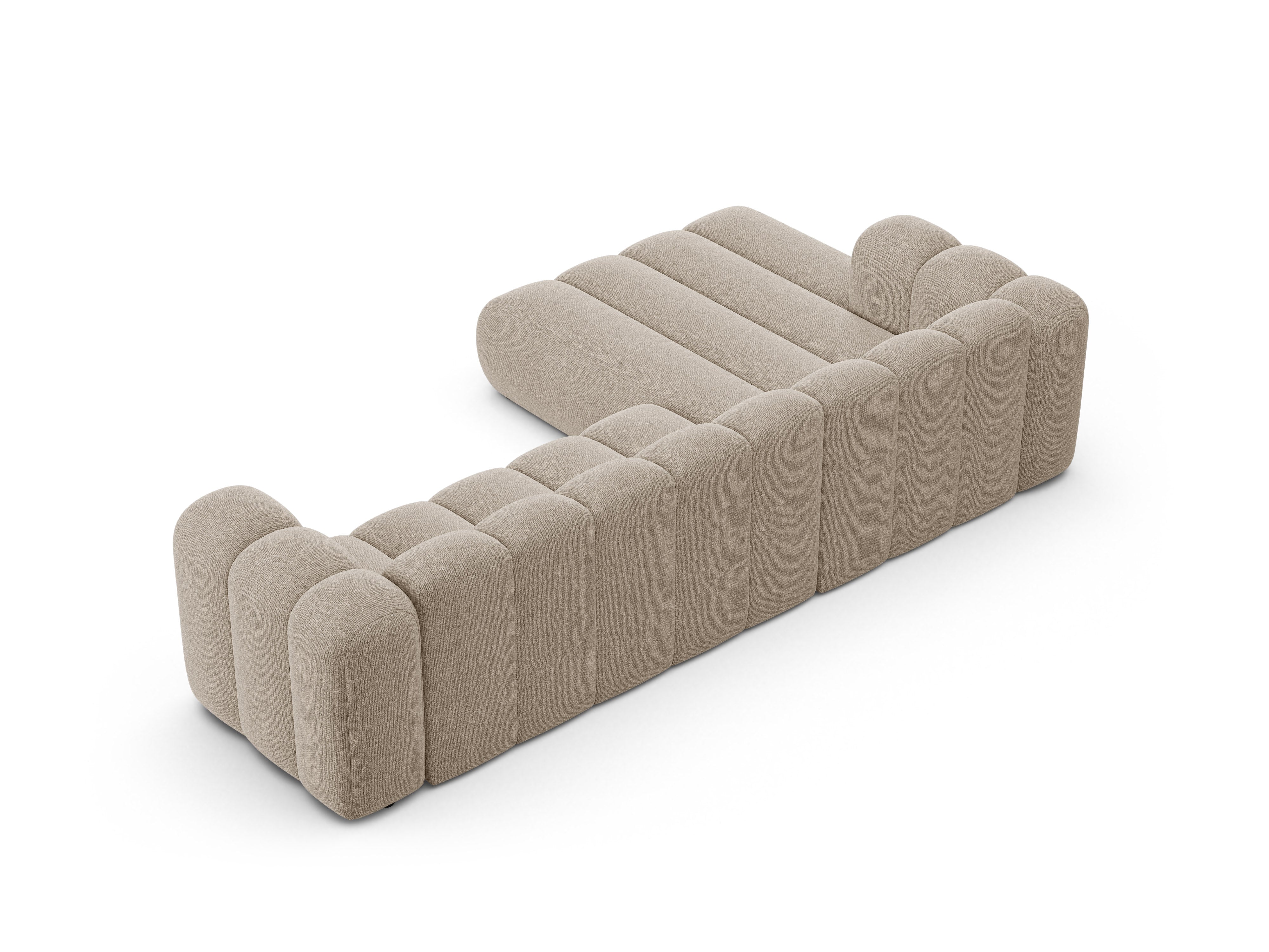 4-sitzige linke Eckcouch LUPINE beige Chenille