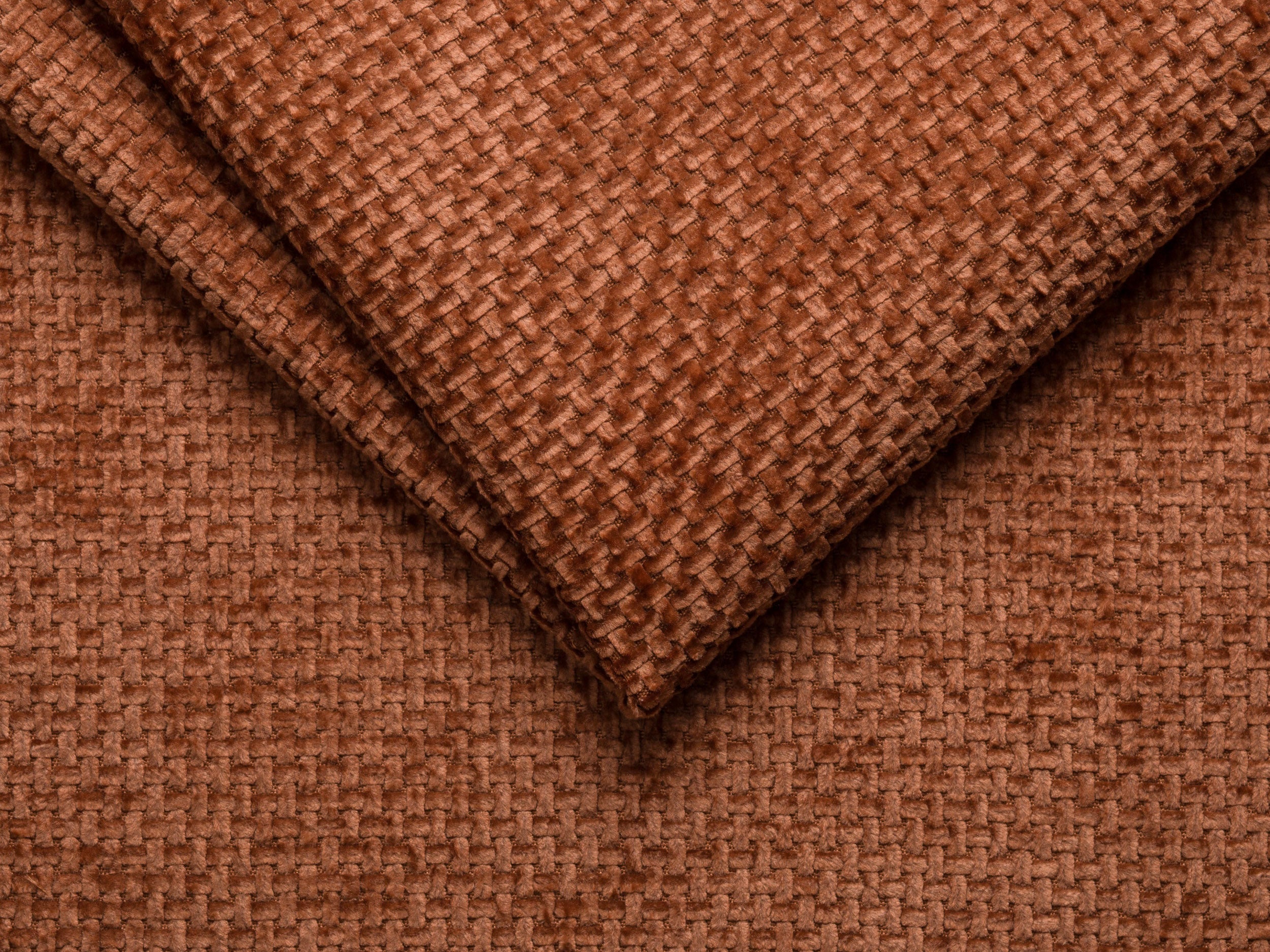 4-sitzige linke Eckcouch LUPINE ziegelrot Chenille