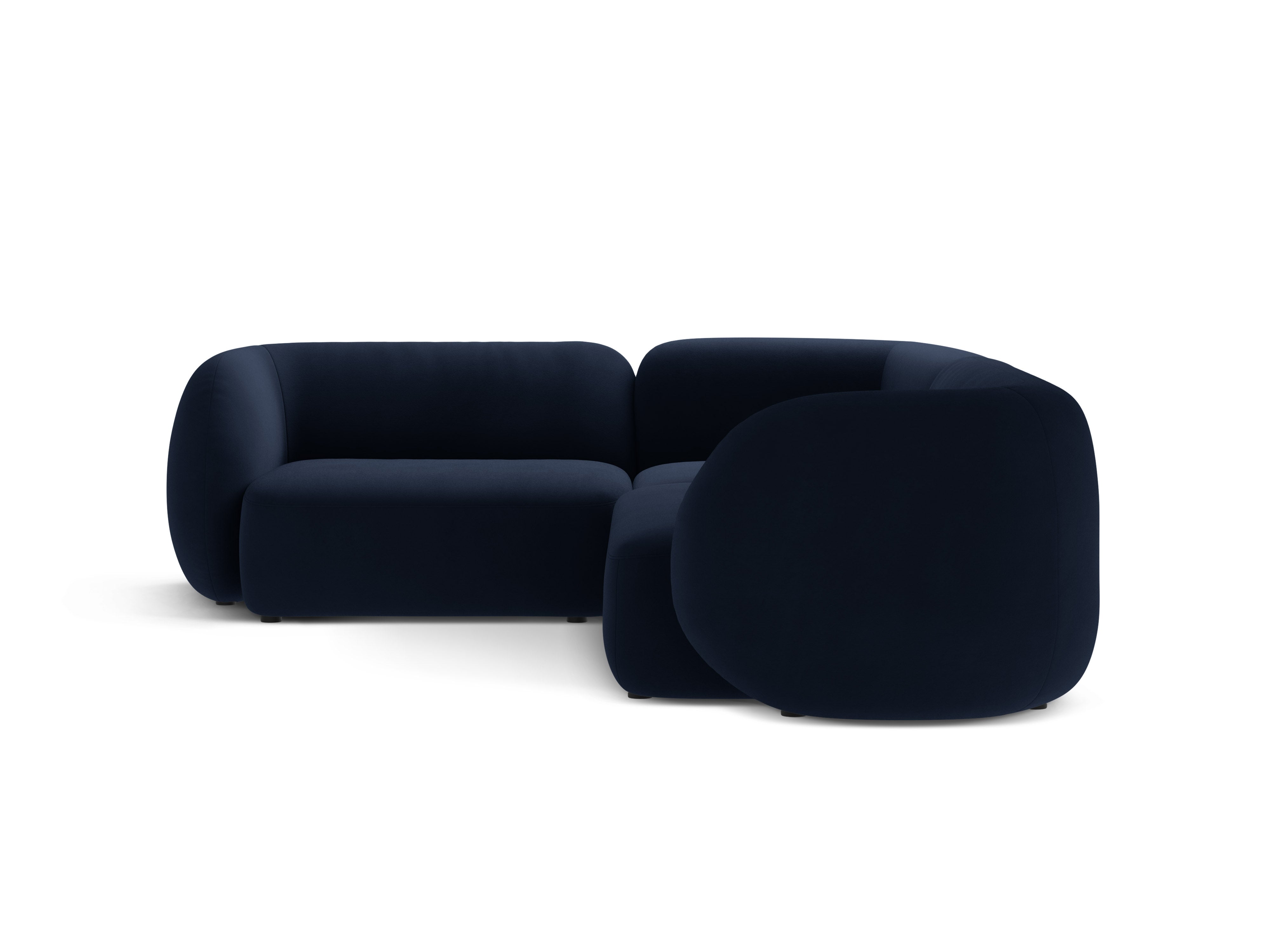 Left-facing velvet corner sofa for 4 people KATE royal blue