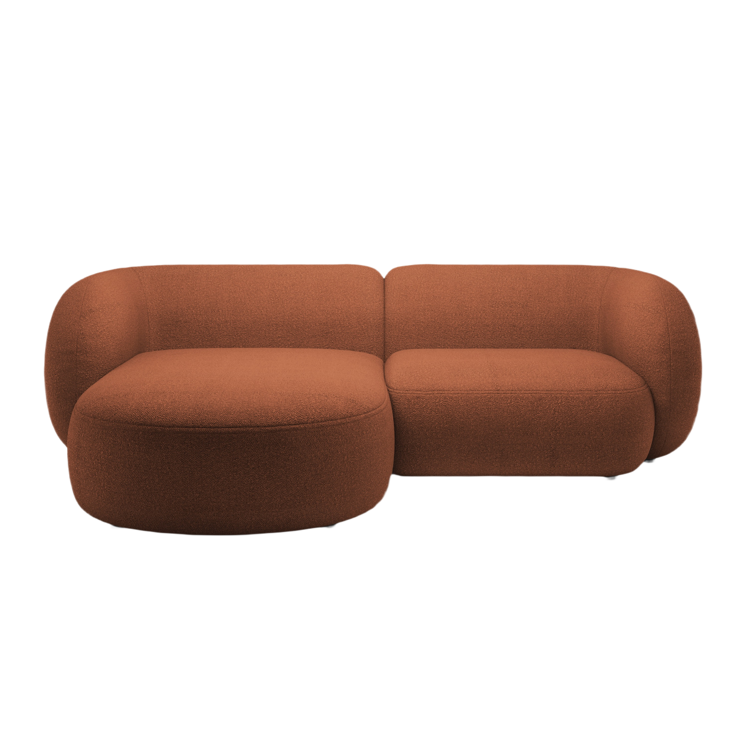 Narożnik lewostronny 2-osobowy KATE terracotta boucle