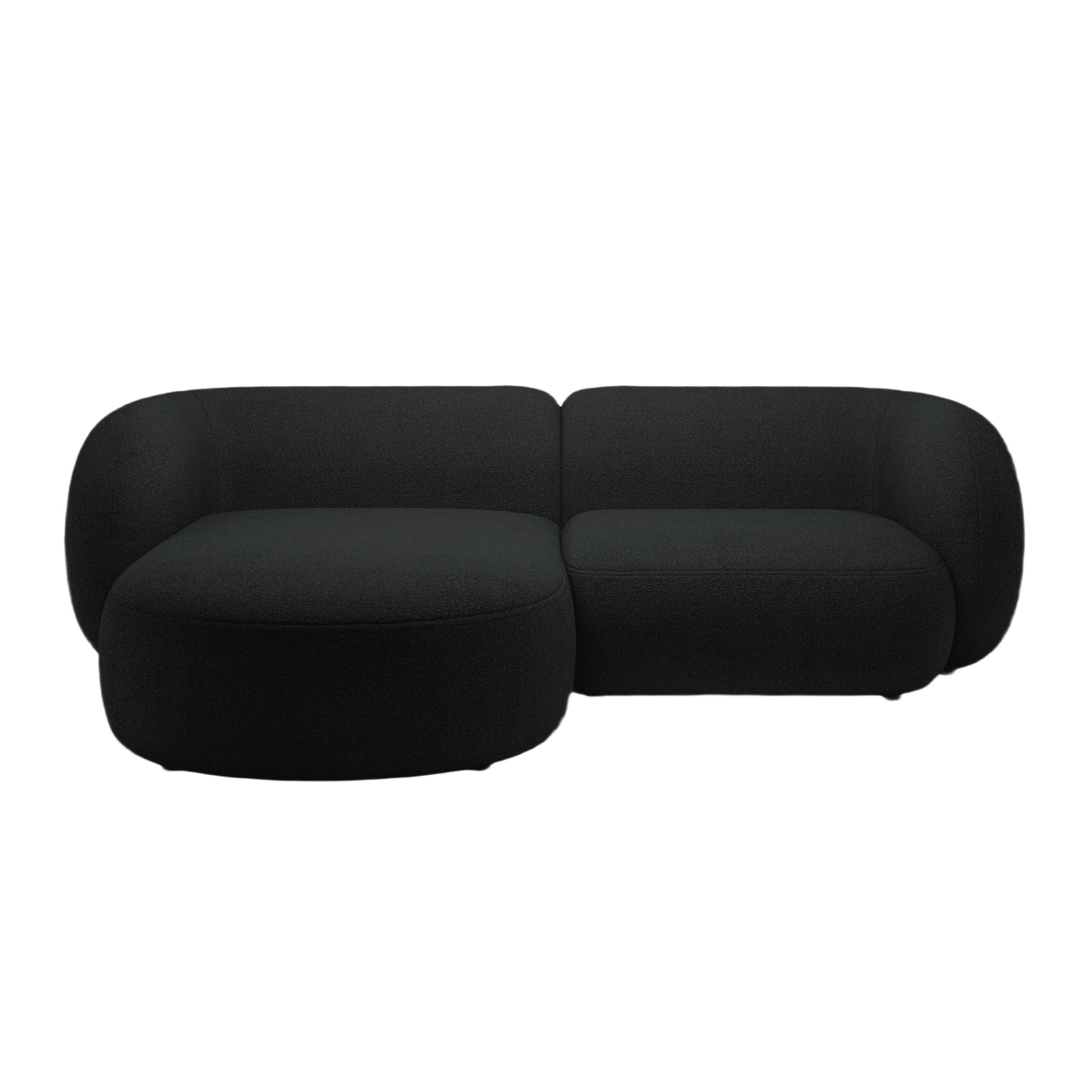 Linksseitige 2-Sitzer-Eckcouch KATE schwarzes Boucle