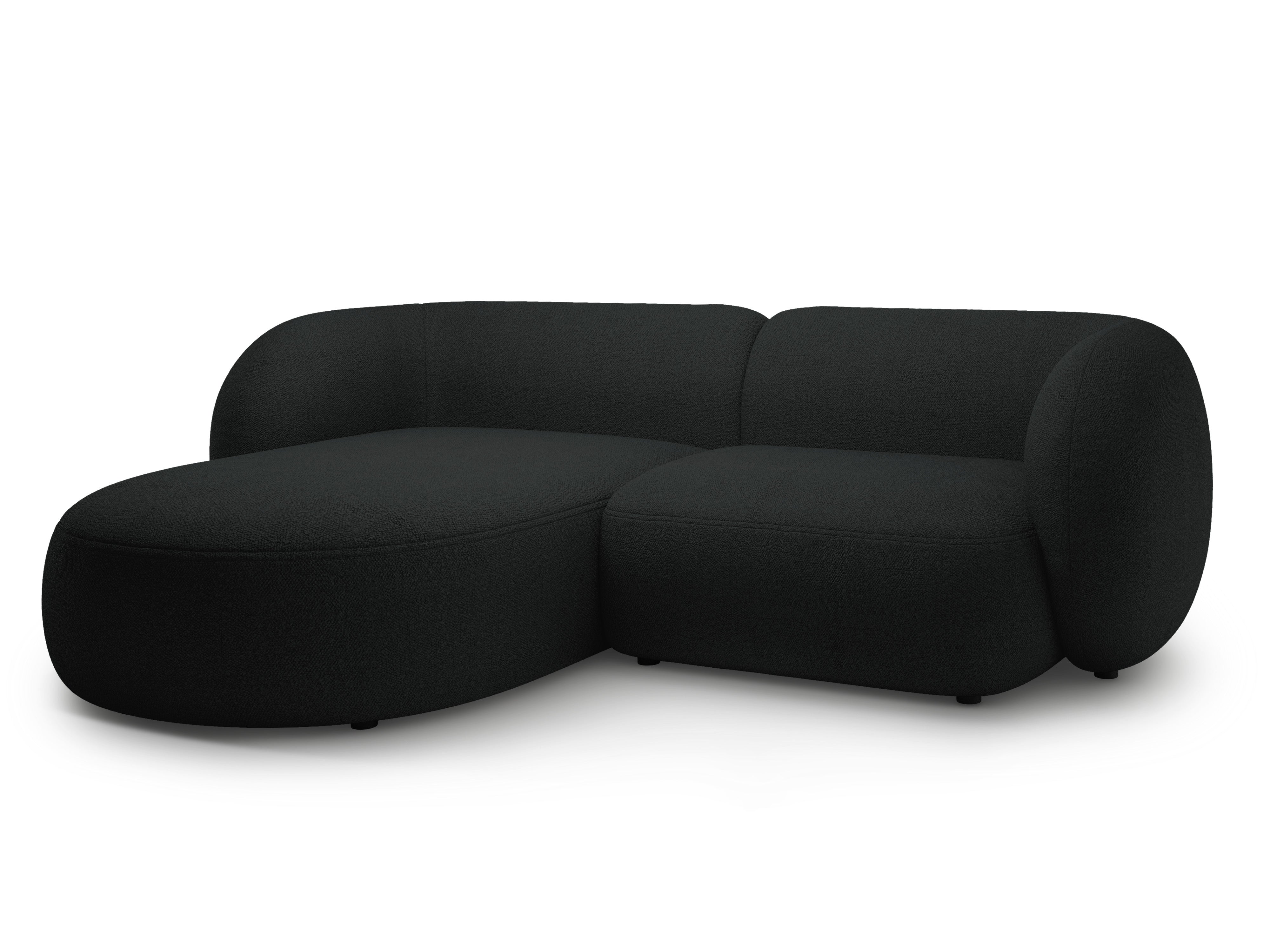 Linksseitige 2-Sitzer-Eckcouch KATE schwarzes Boucle