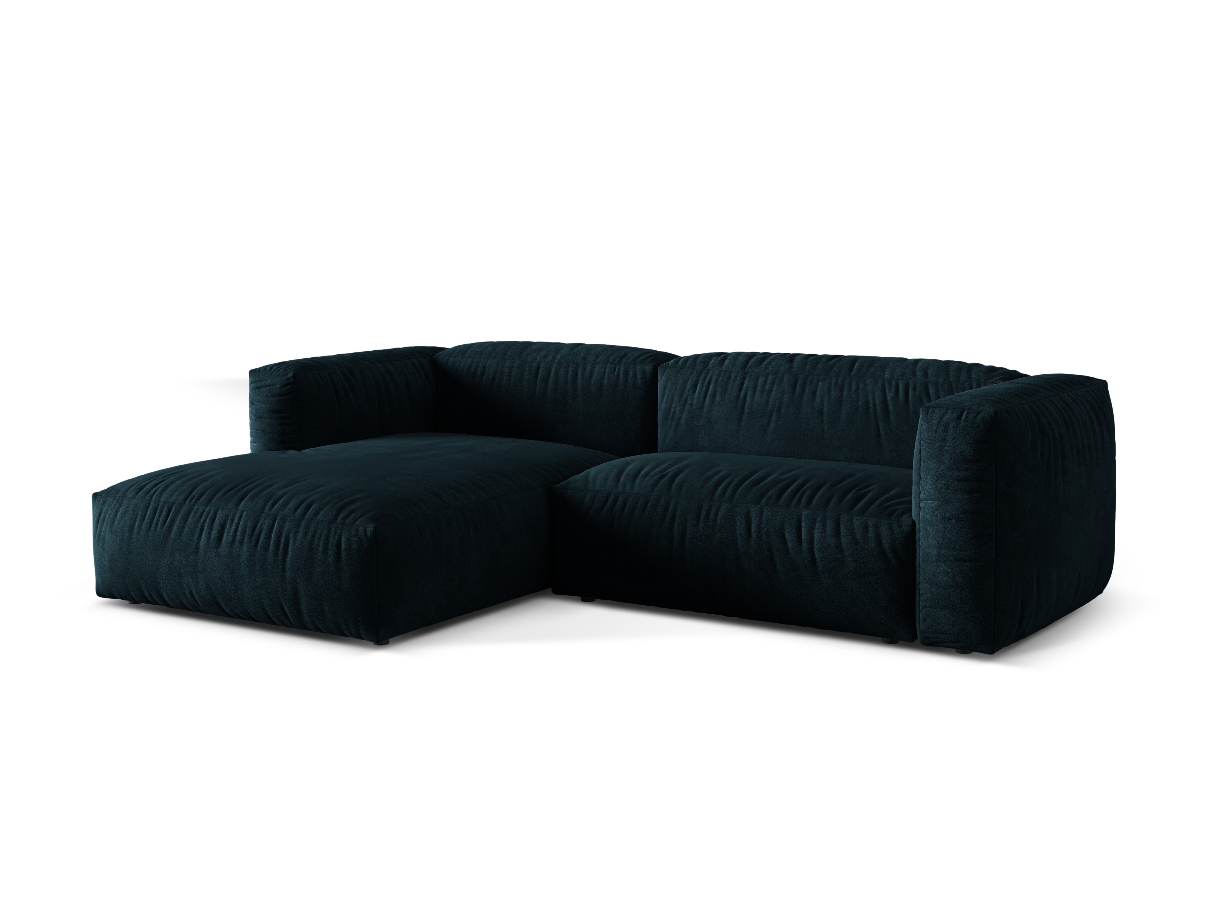 Linkshänder 2-Sitzer-Samt Martin Marine Blue Benzin