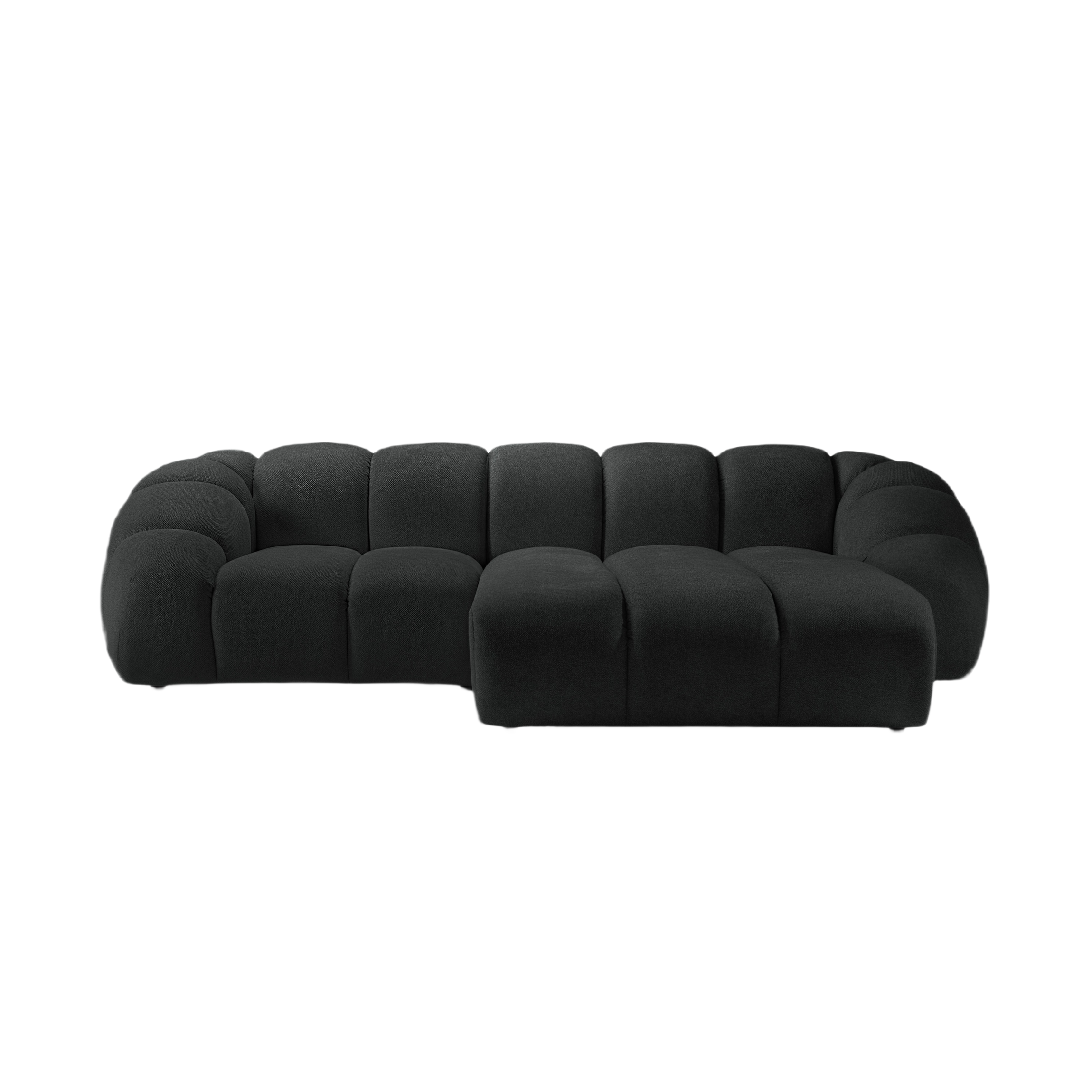 3-seater right-facing corner sofa DIANA anthracite chenille