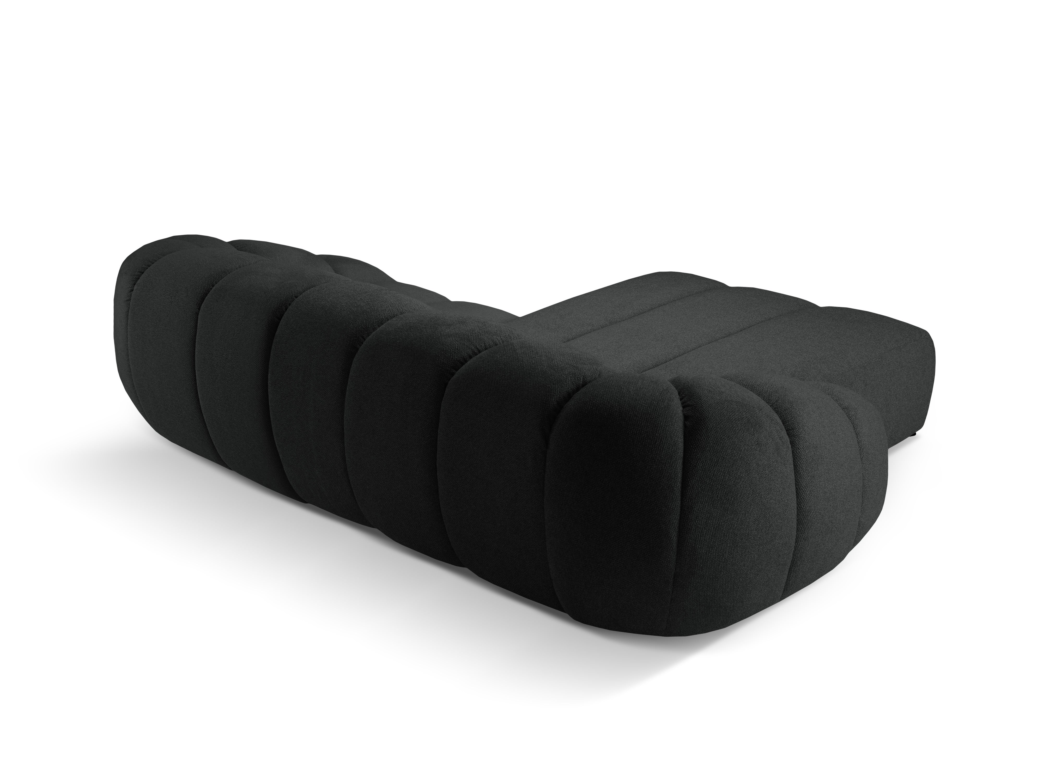 3-sitziger linksseitiger Ecksofa DIANA in anthrazitfarbenem Chenille