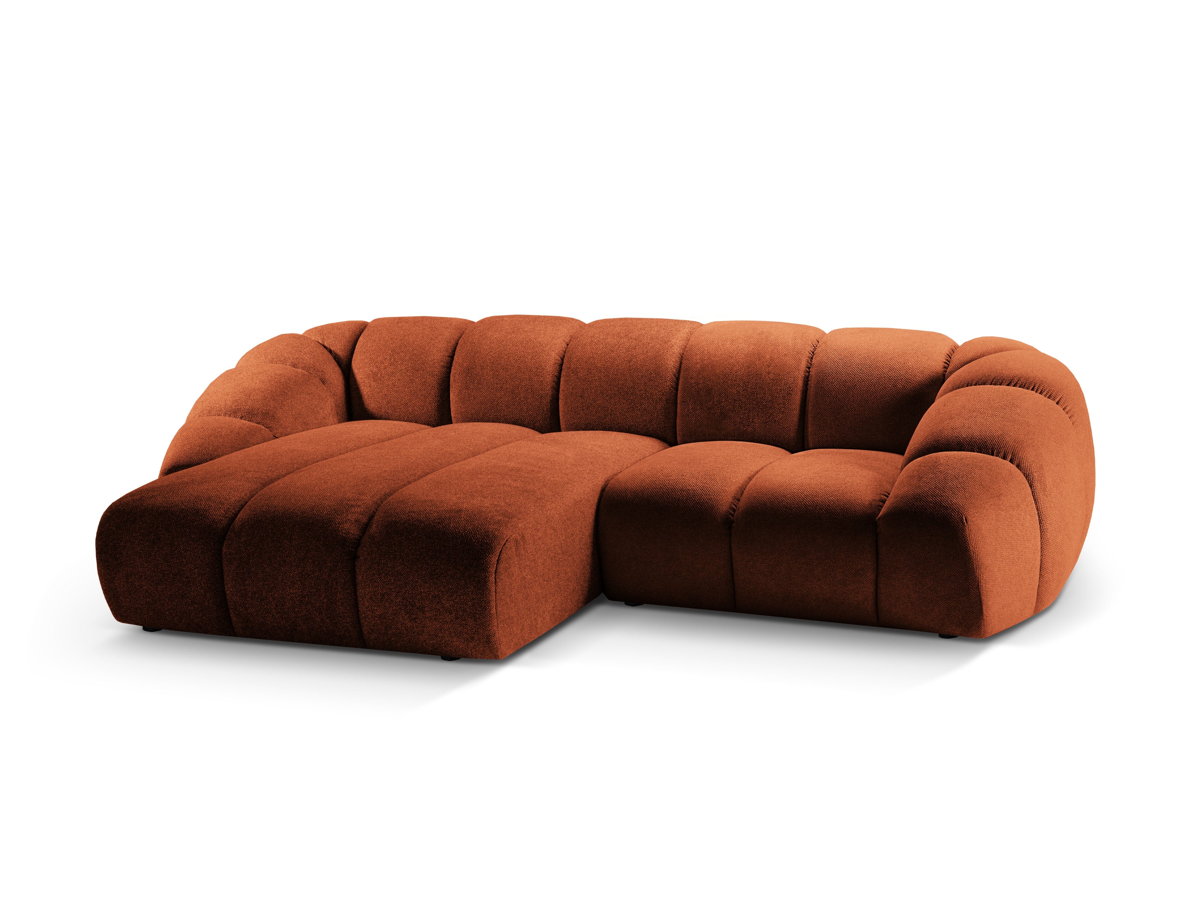 Velvet Left Corner Sofa, "Diana", 3 Seats, Terracotta, 294x182x72
Made in Europe