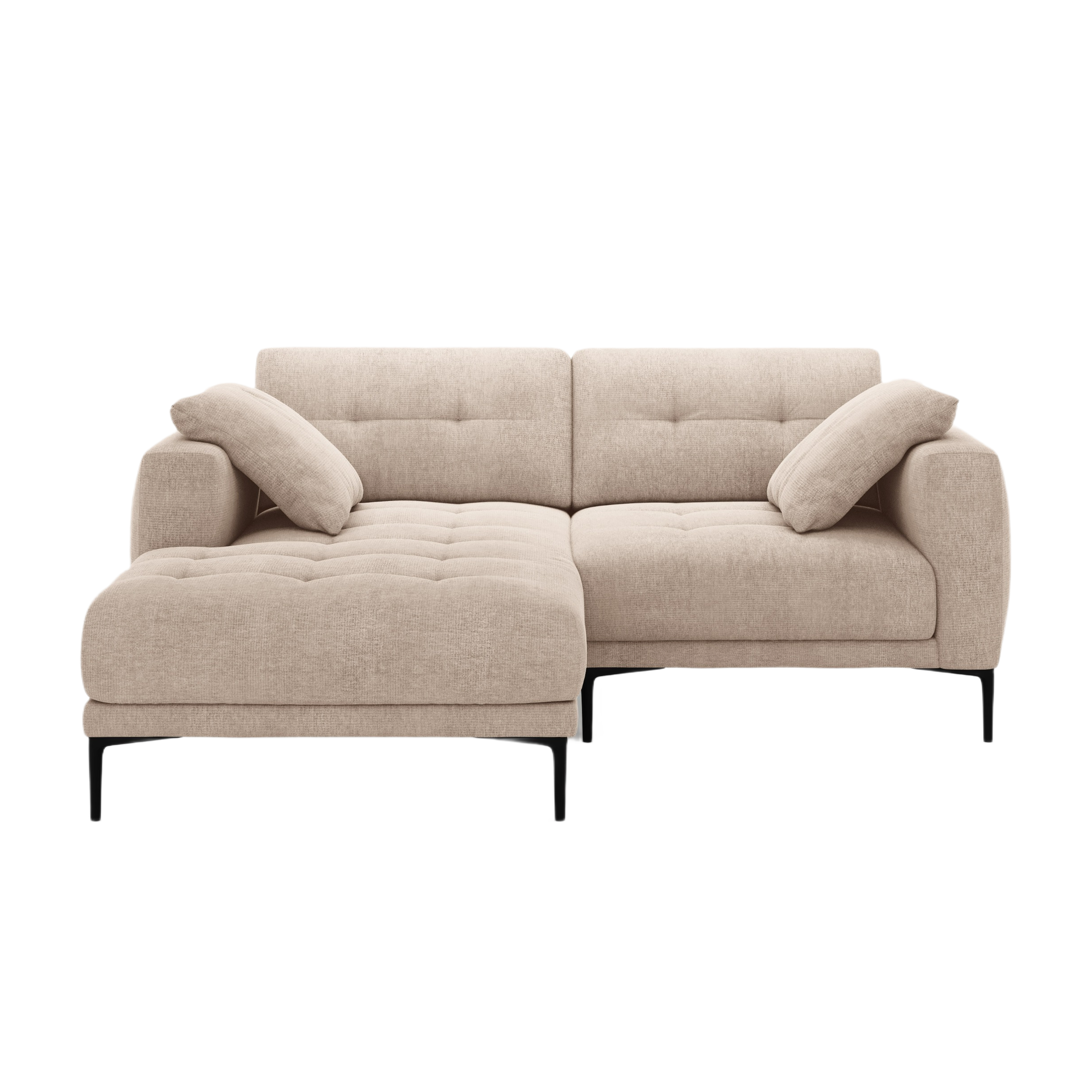 Left-facing corner sofa BEMY sand chenille