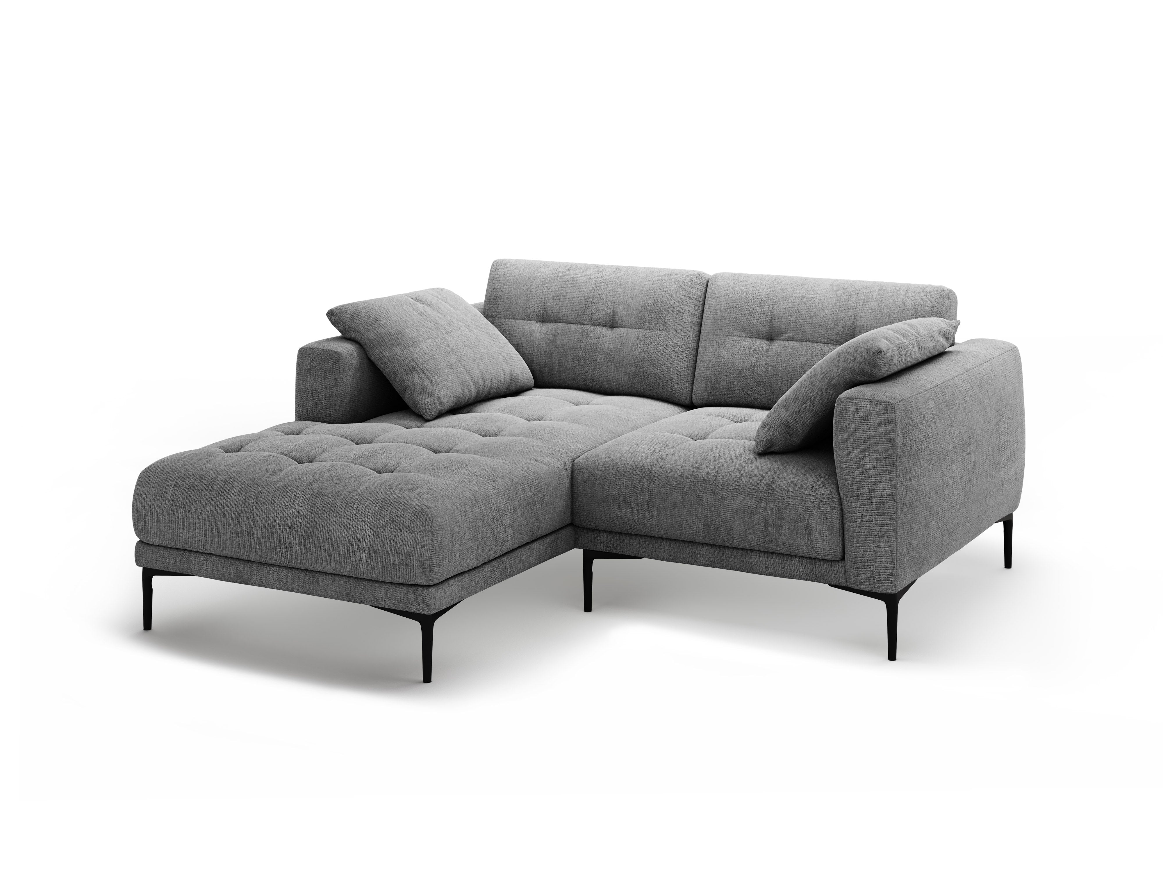 Ecksofa links BEMY graues Chenille