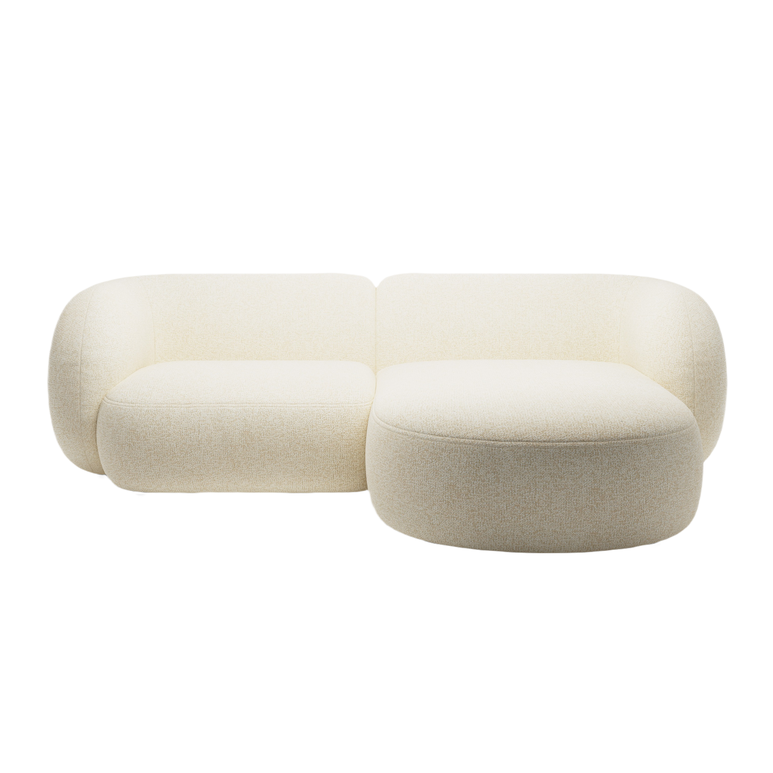 Right-facing 2-seater corner sofa KATE light beige mélange