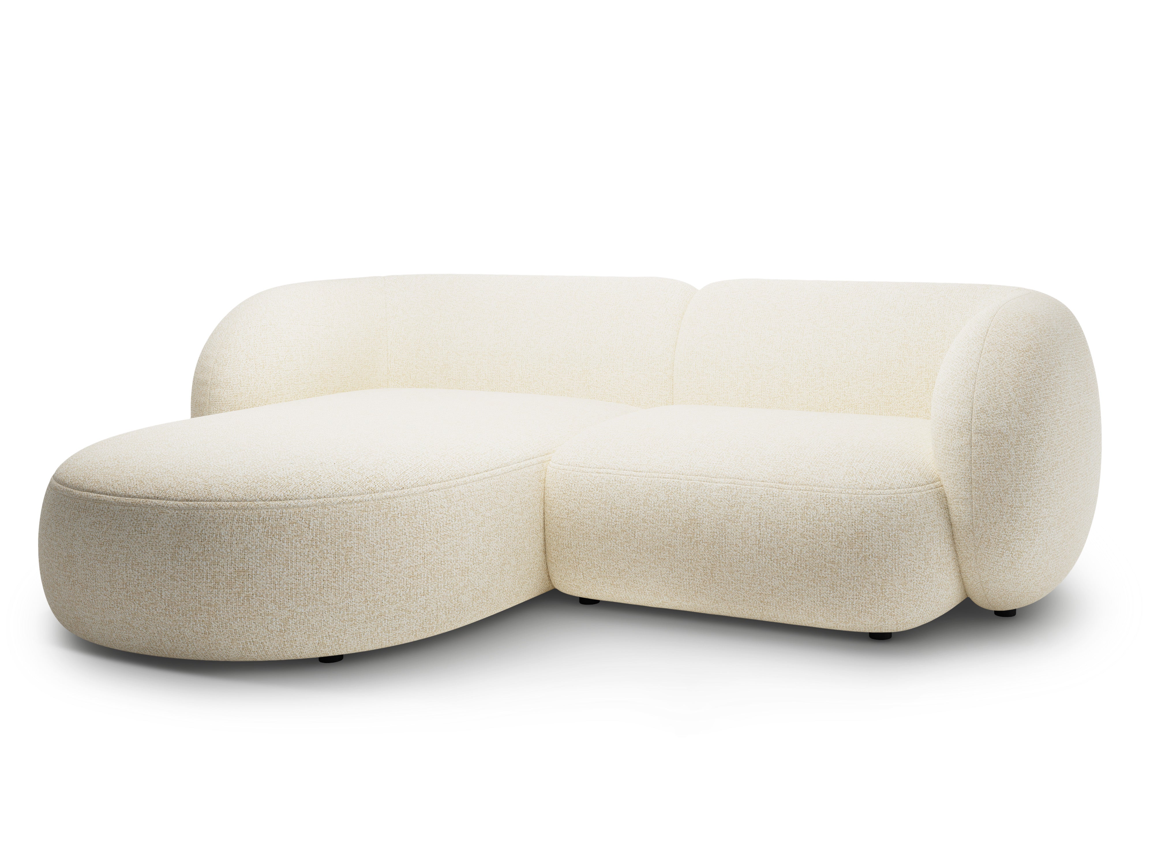 Linksseitige 2-Sitzer-Eckcouch KATE hellbeige Melange