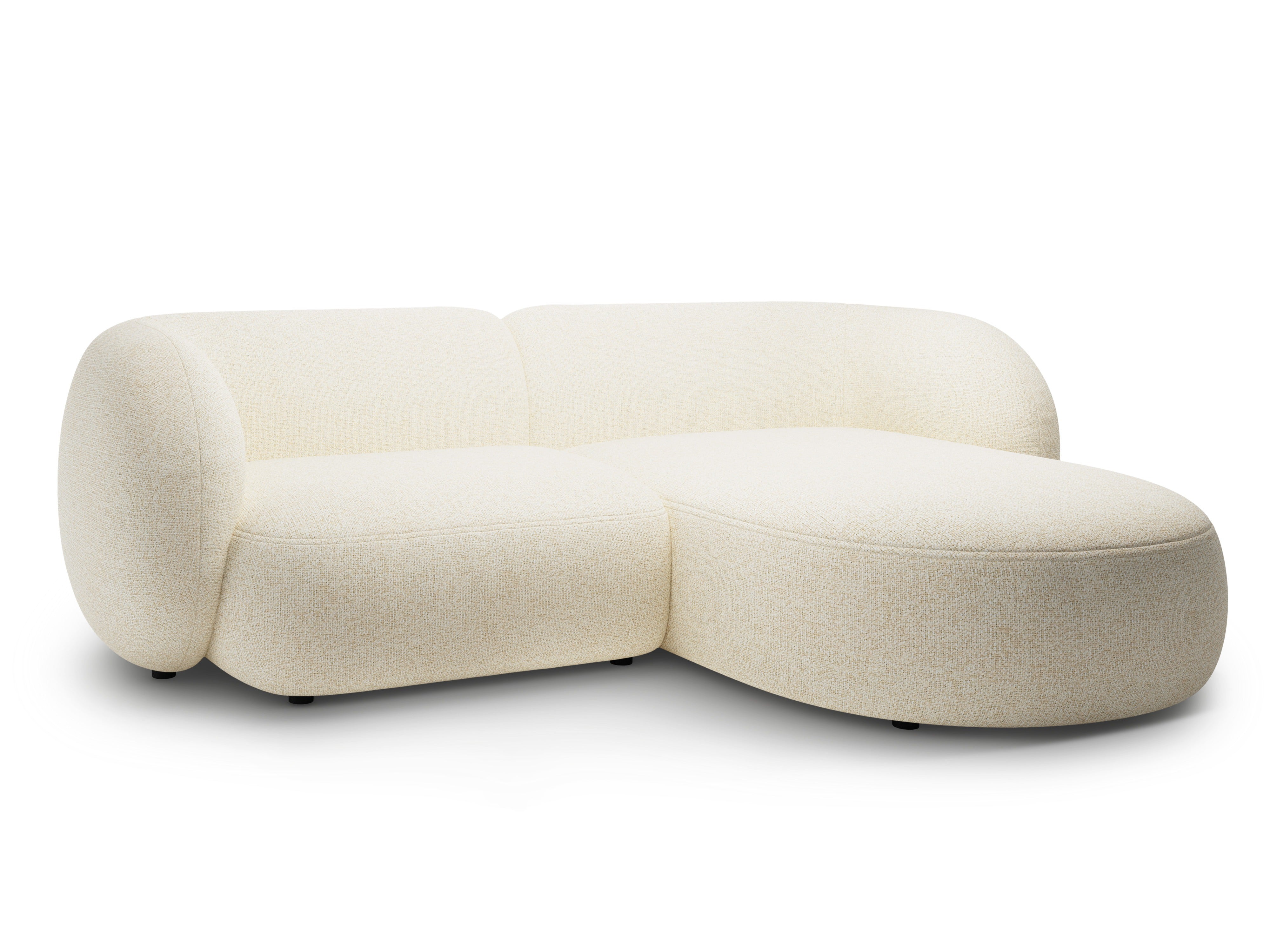 Right-facing 2-seater corner sofa KATE light beige mélange