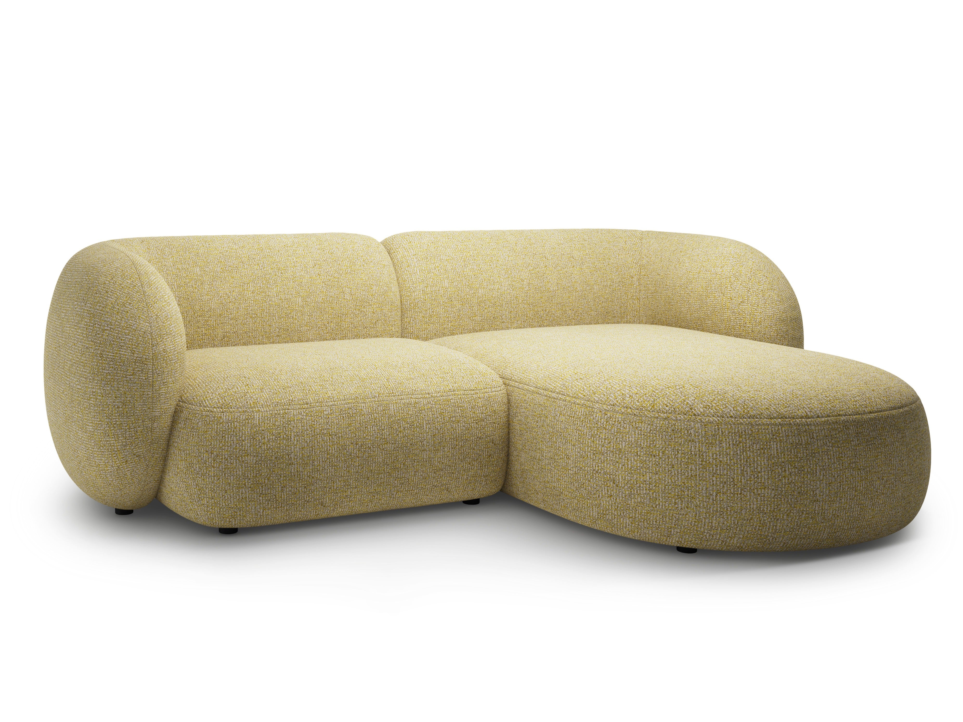 Right-facing 2-seater corner sofa KATE yellow mélange