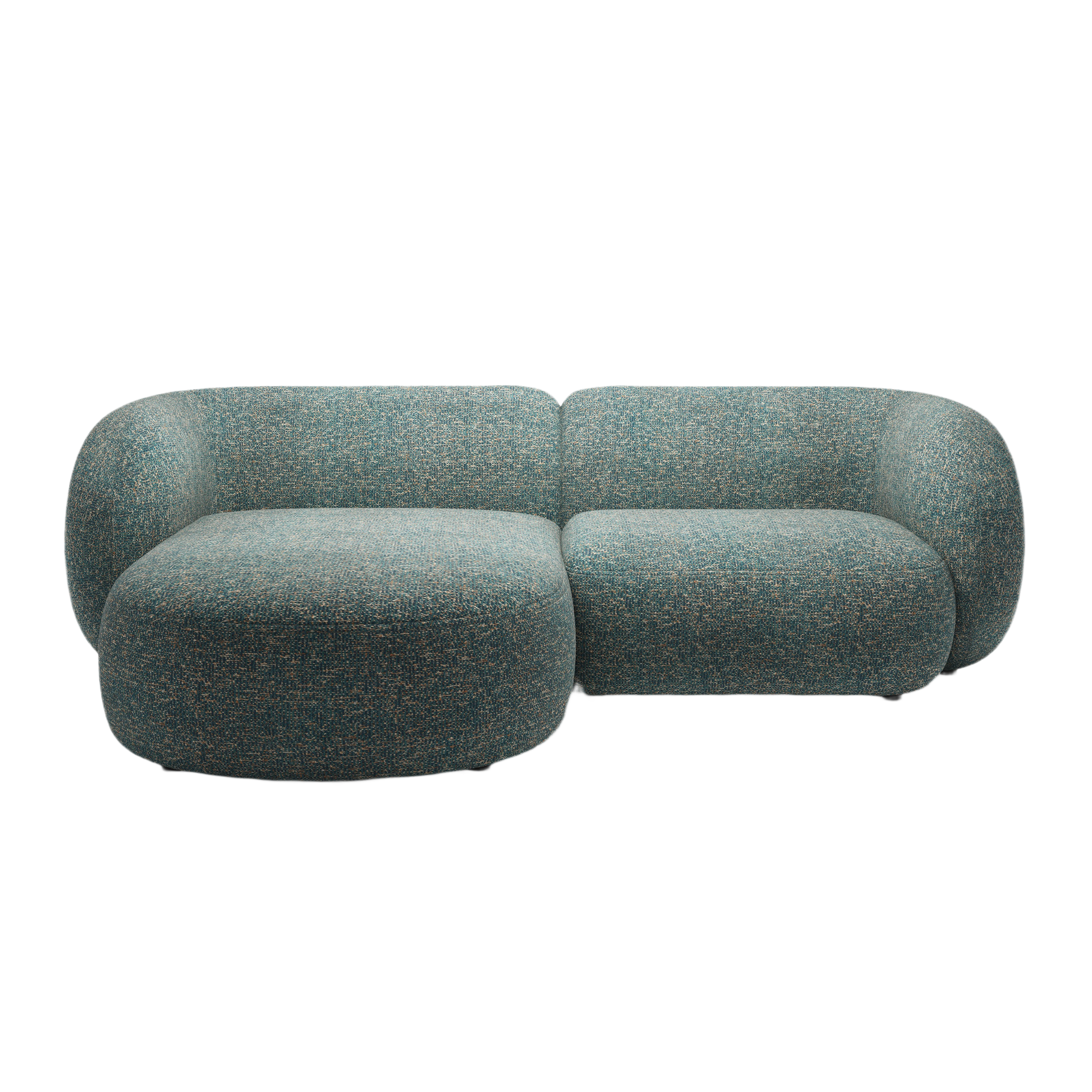 Left-sided 2-seater corner sofa KATE blue mélange