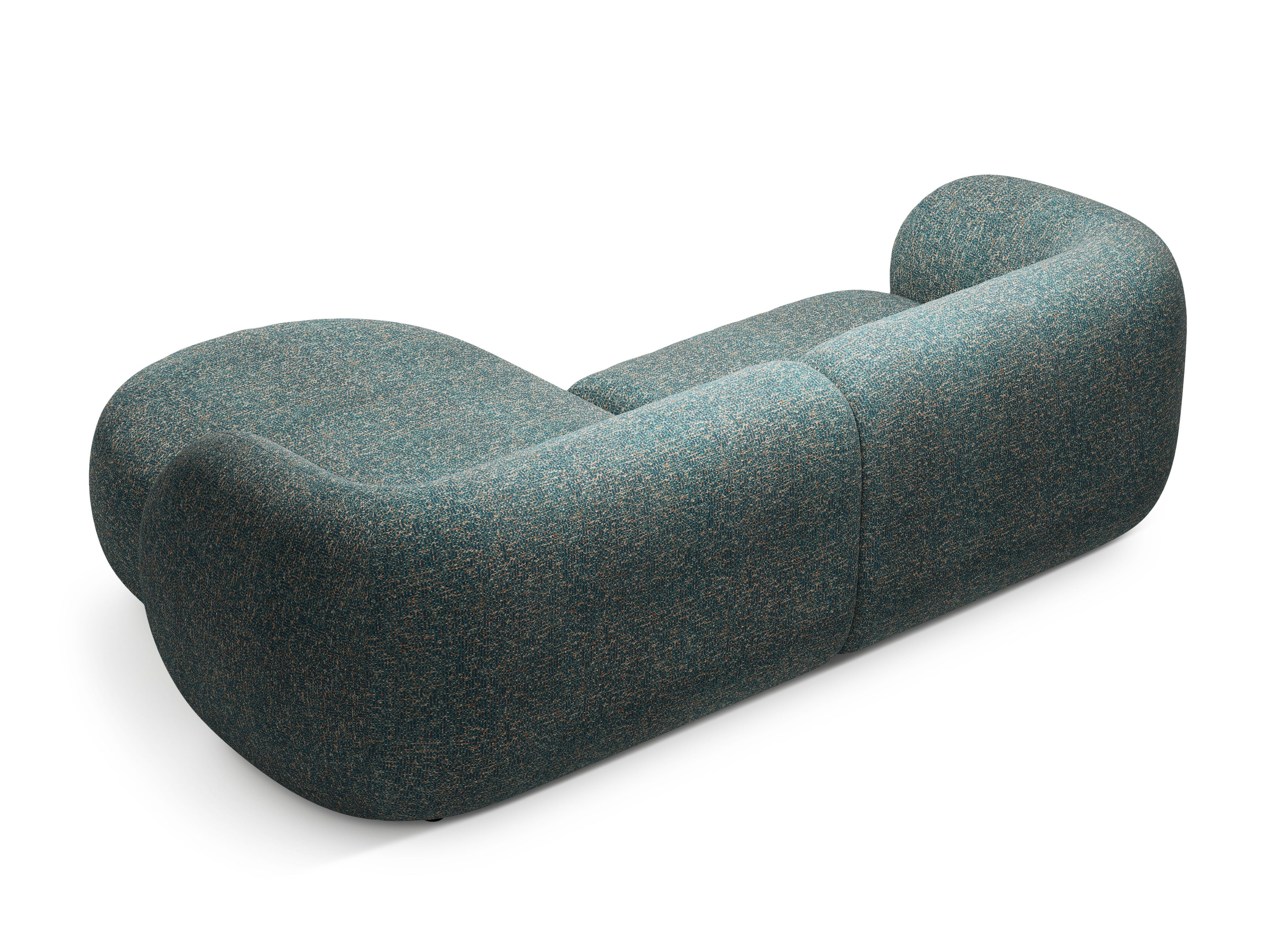 Right-facing 2-seater corner sofa KATE blue mélange
