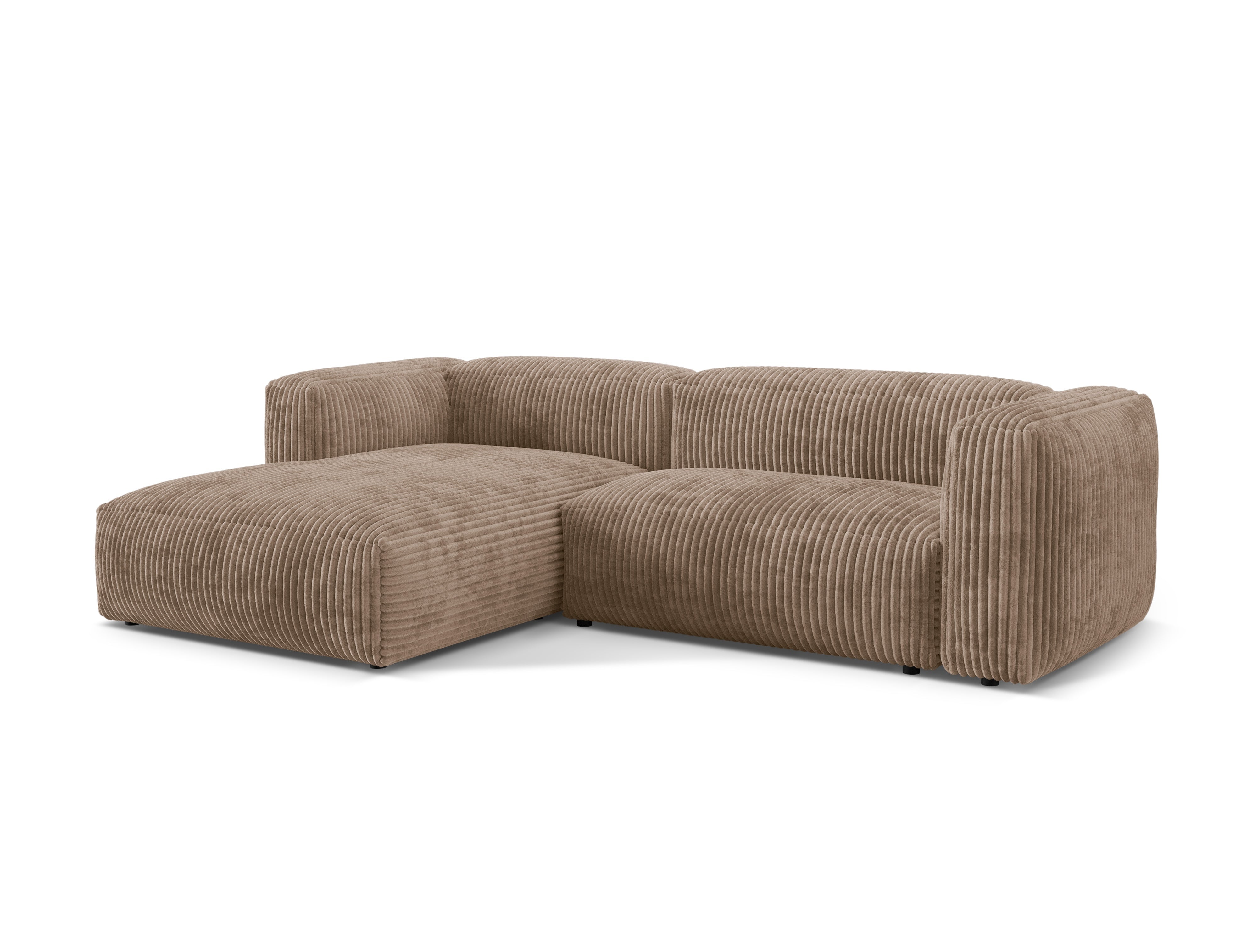 Left-handed 2-person Martina Corner Dark-tone corduroy