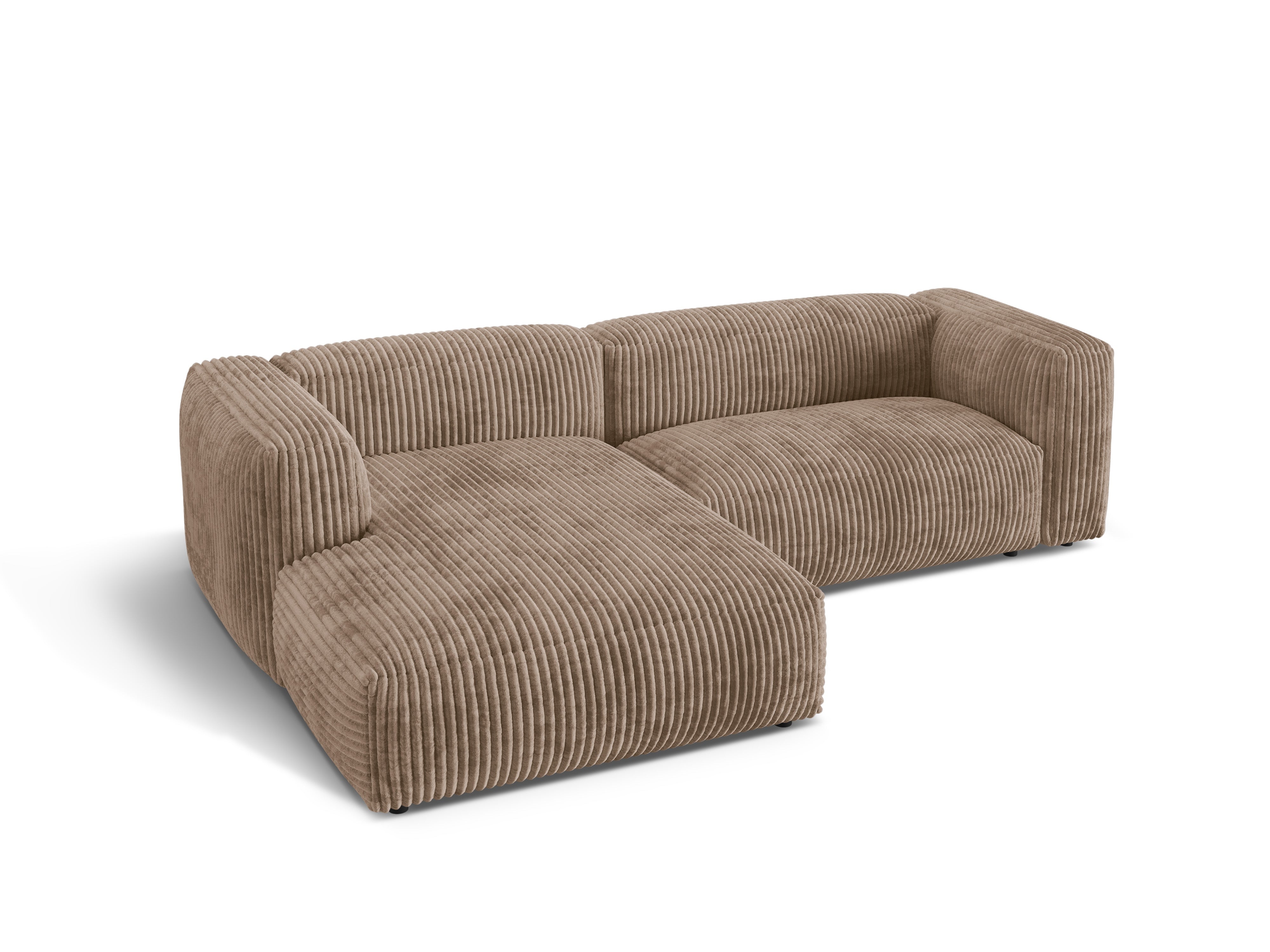 Left-handed 2-person Martina Corner Dark-tone corduroy