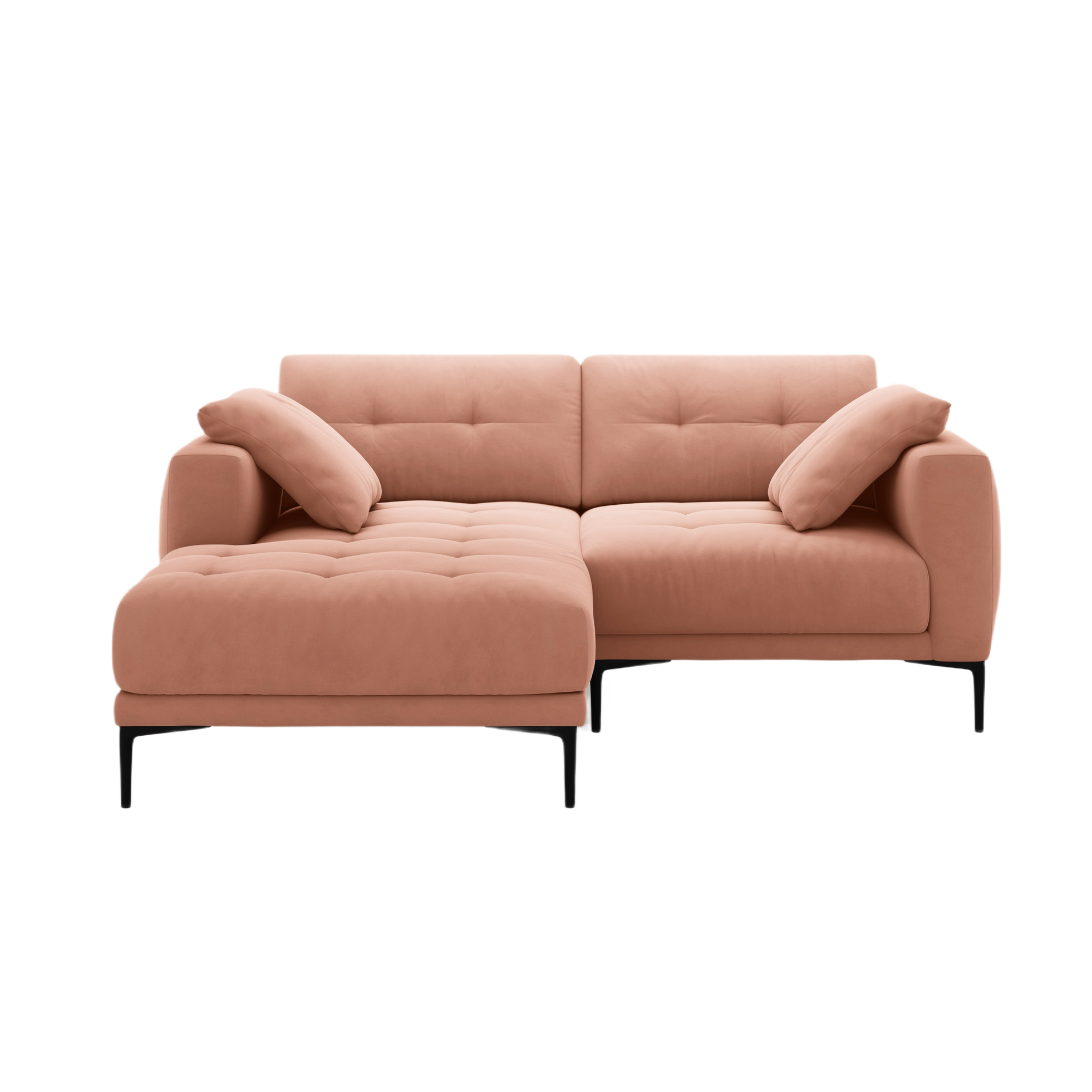 Left-facing velvet corner sofa BEMY pink