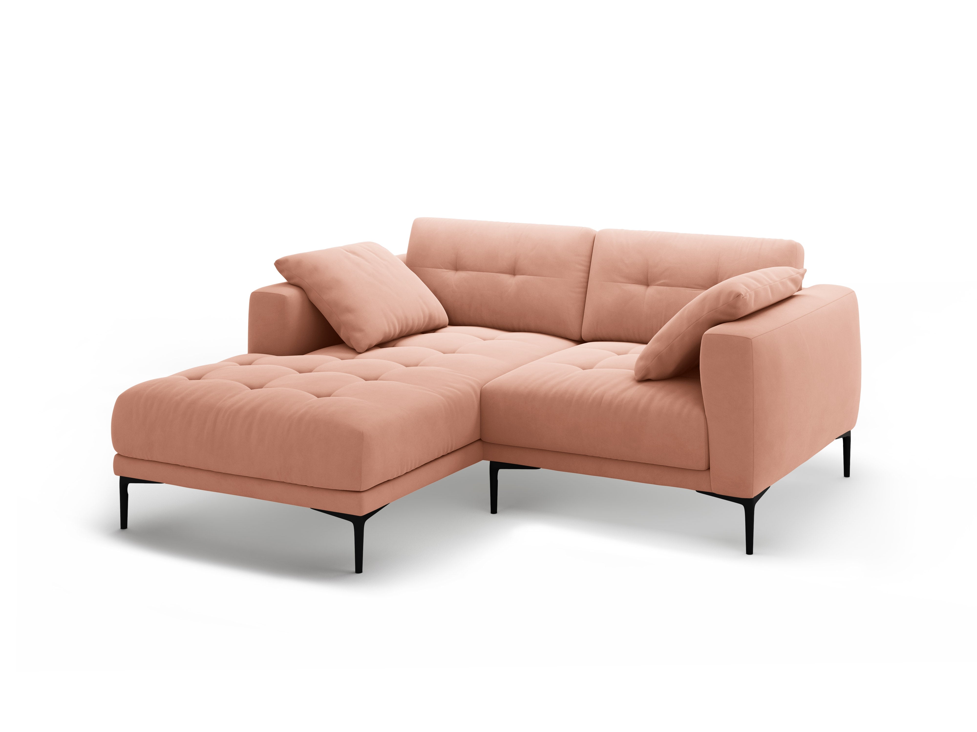 Left-facing velvet corner sofa BEMY pink