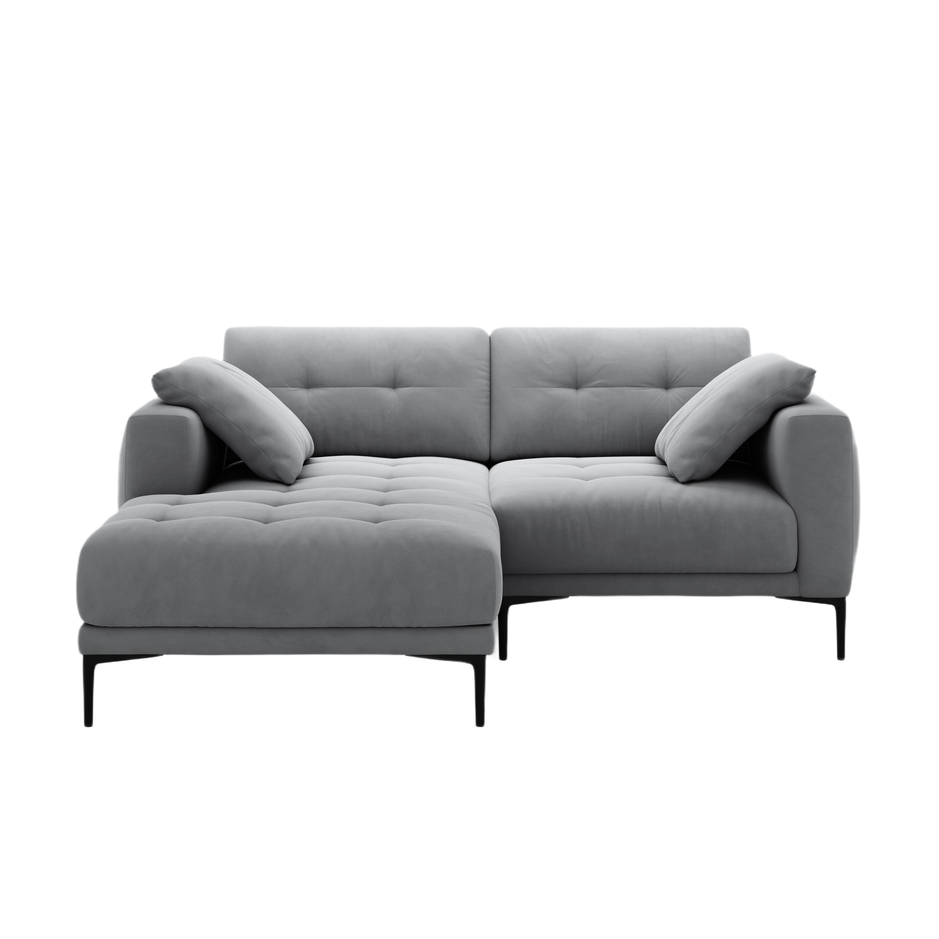 Left-facing velvet corner sofa BEMY gray