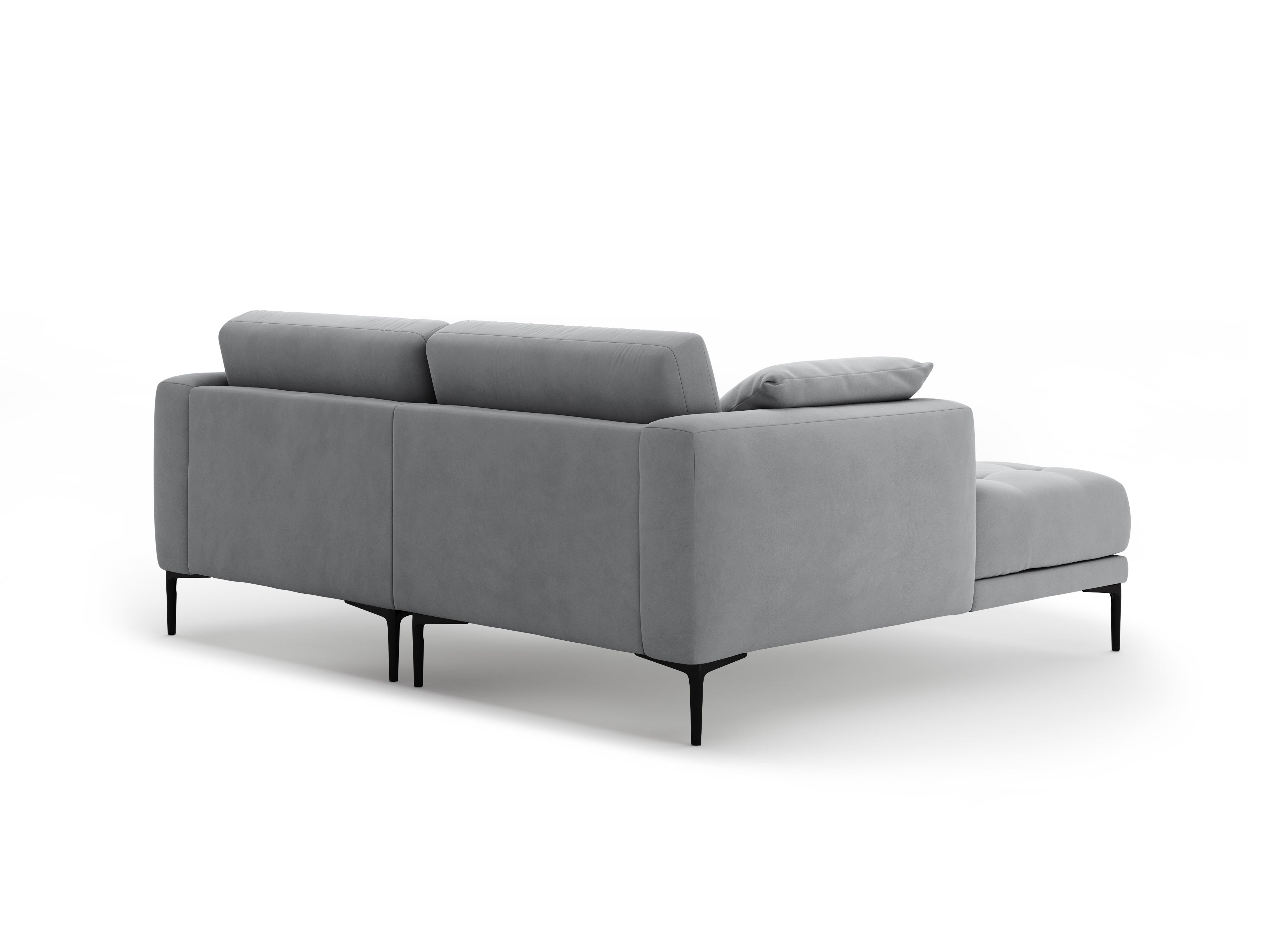 Left-facing velvet corner sofa BEMY gray