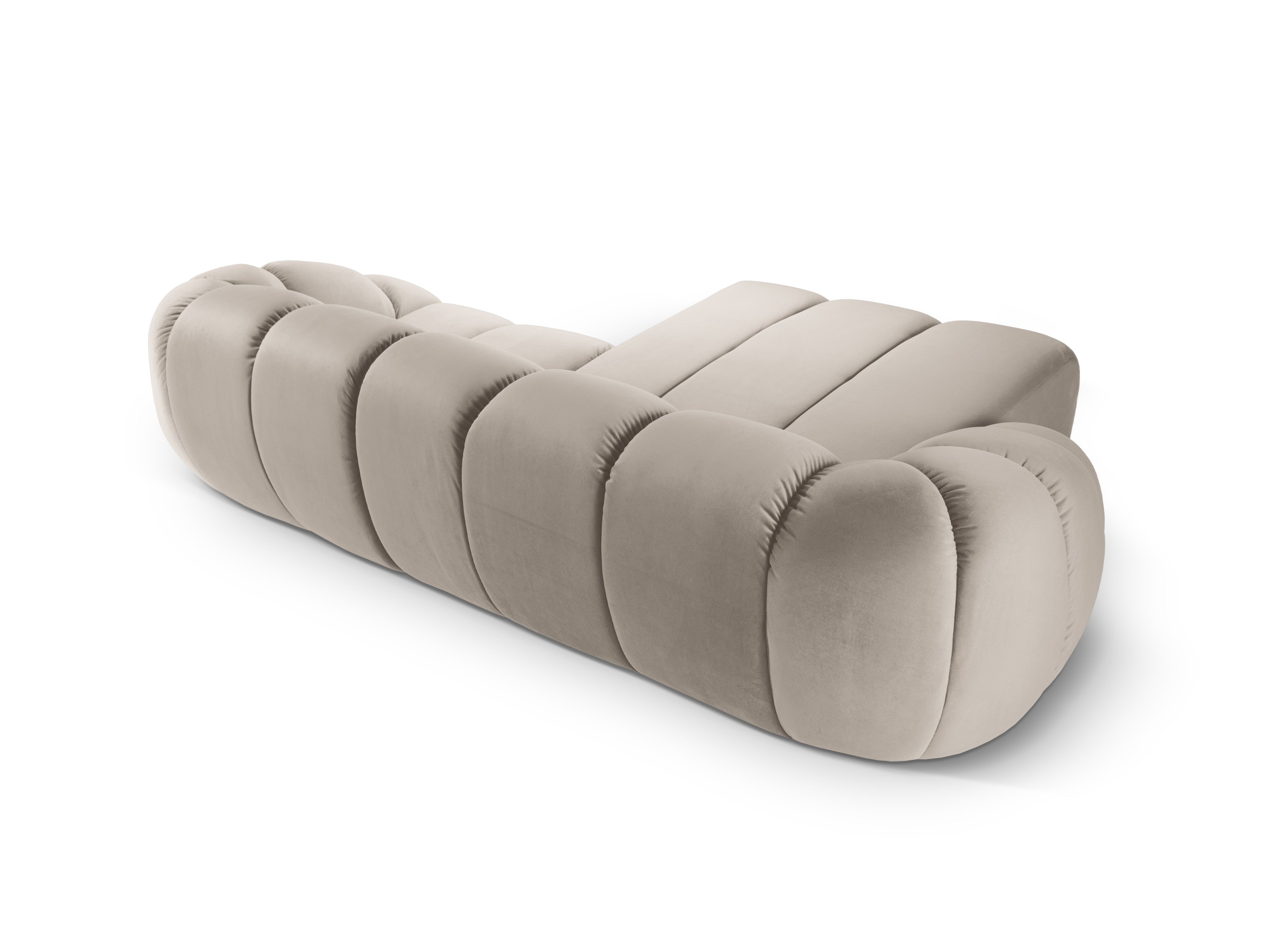 Velvet Left Corner Sofa, "Diana", 3 Seats, Beige, 294x182x72
Made in Europe
