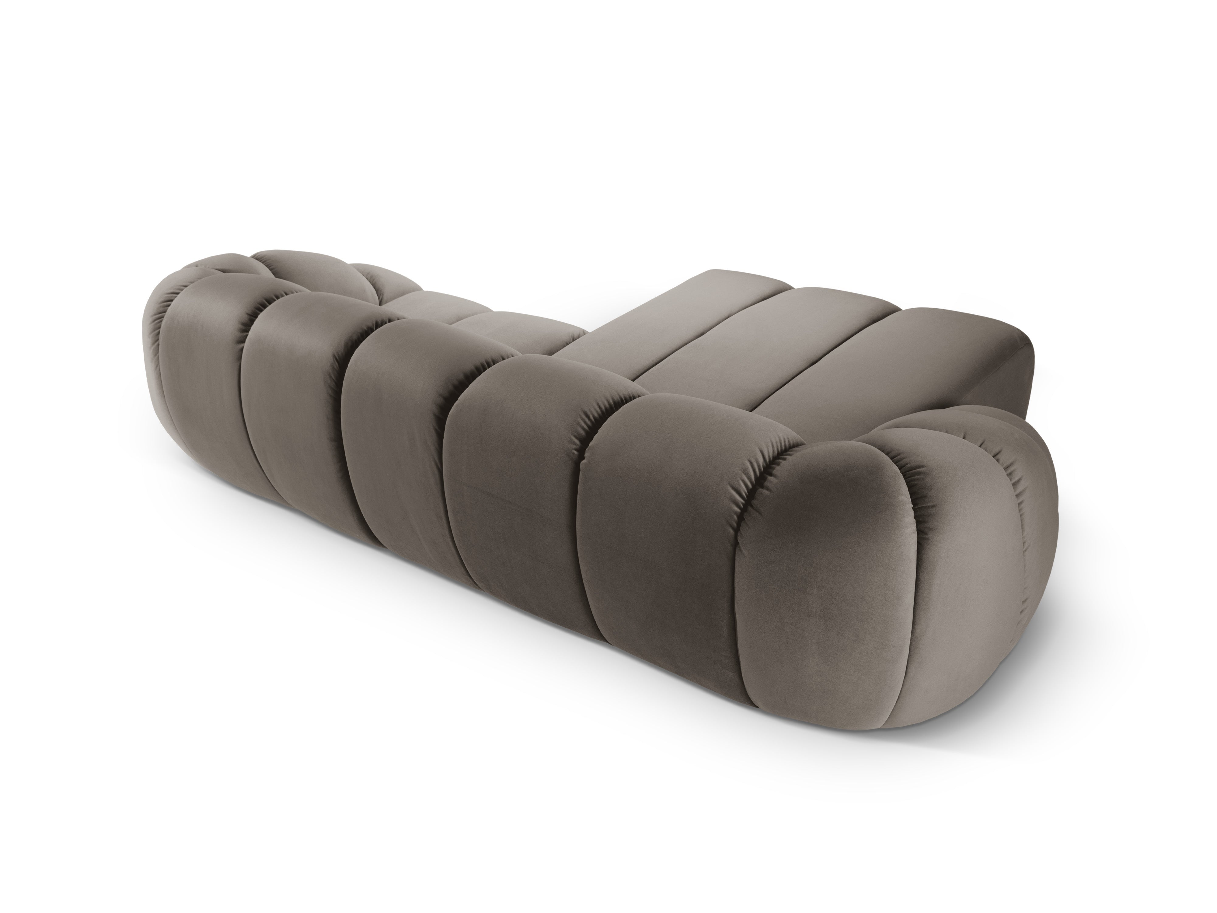 Velvet Left Corner Sofa, "Diana", 3 Seats, Gray Brown, 294x182x72
Made in Europe
