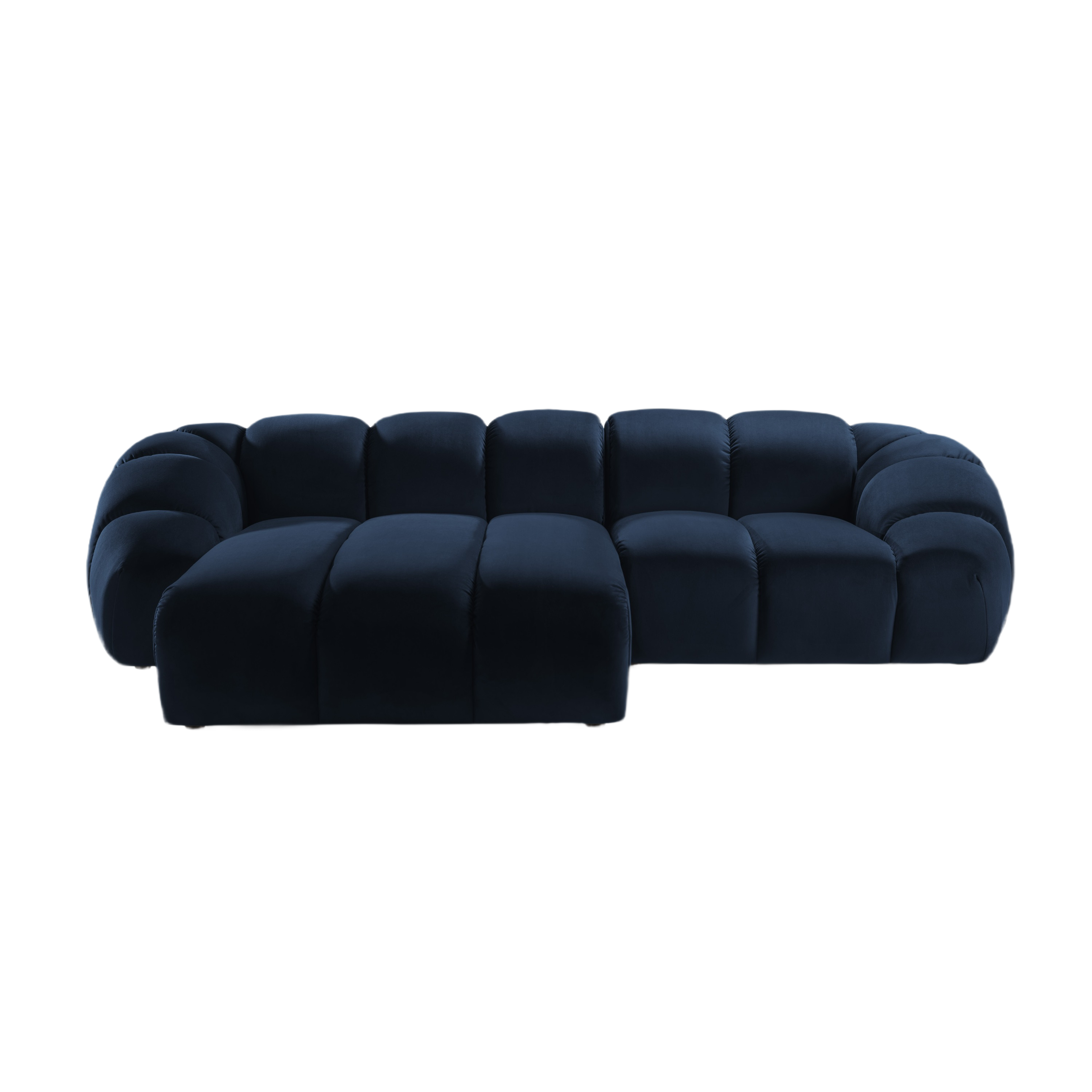 Velvet Left Corner Sofa, "Diana", 3 Seats, Royal Blue, 294x182x72
Made in Europe