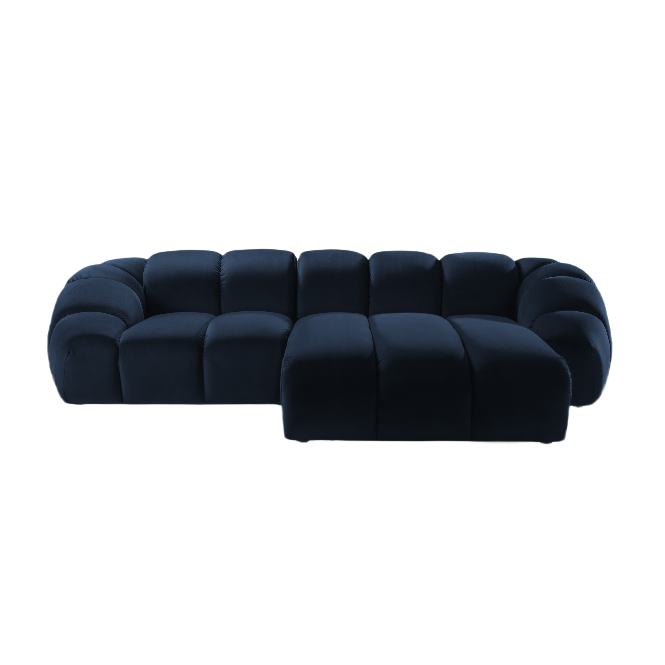 Velvet Right Corner Sofa, "Diana", 3 Seats, Royal Blue, 294x182x72
Made in Europe