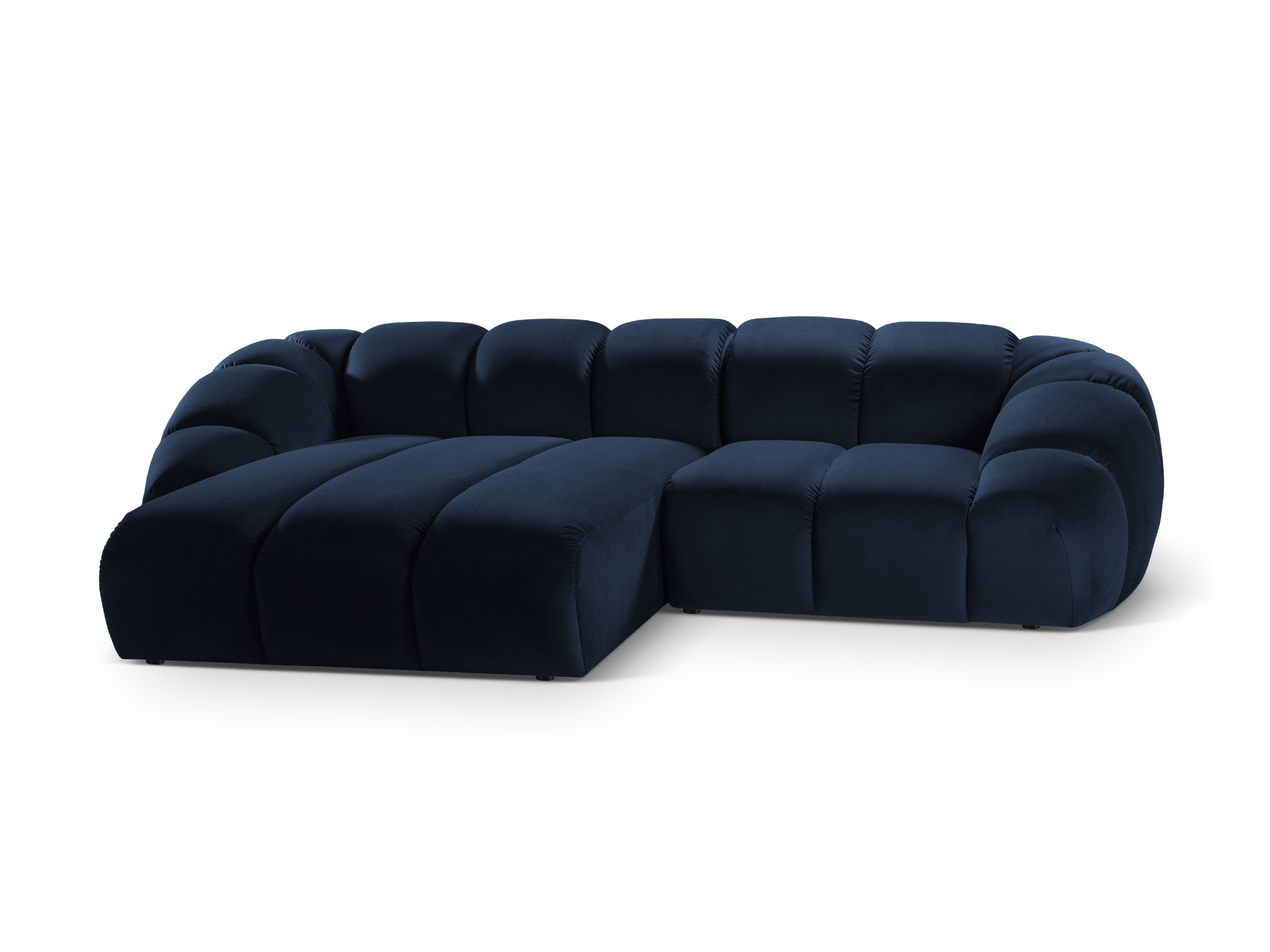 Velvet Left Corner Sofa, "Diana", 3 Seats, Royal Blue, 294x182x72
Made in Europe