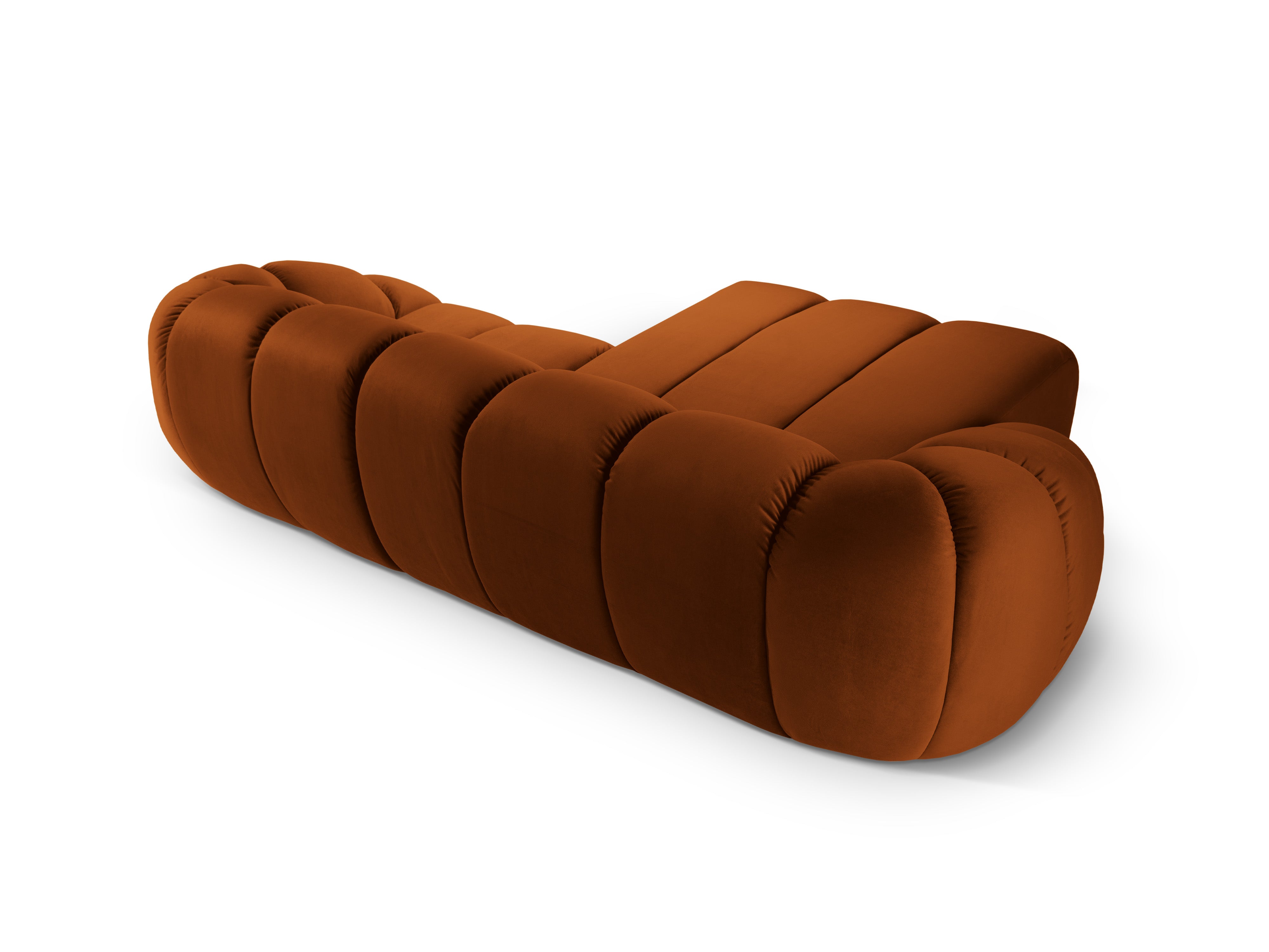 Velvet Left Corner Sofa, "Diana", 3 Seats, Terracotta, 294x182x72
Made in Europe