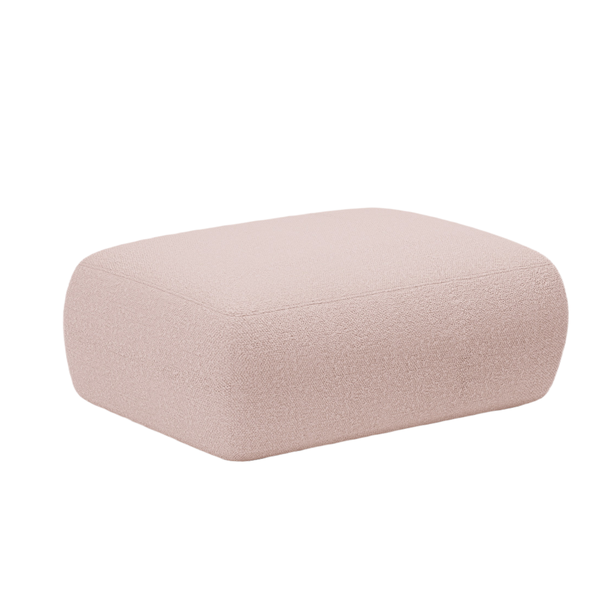 Rechteckiger Pouf KATE rosa Boucle