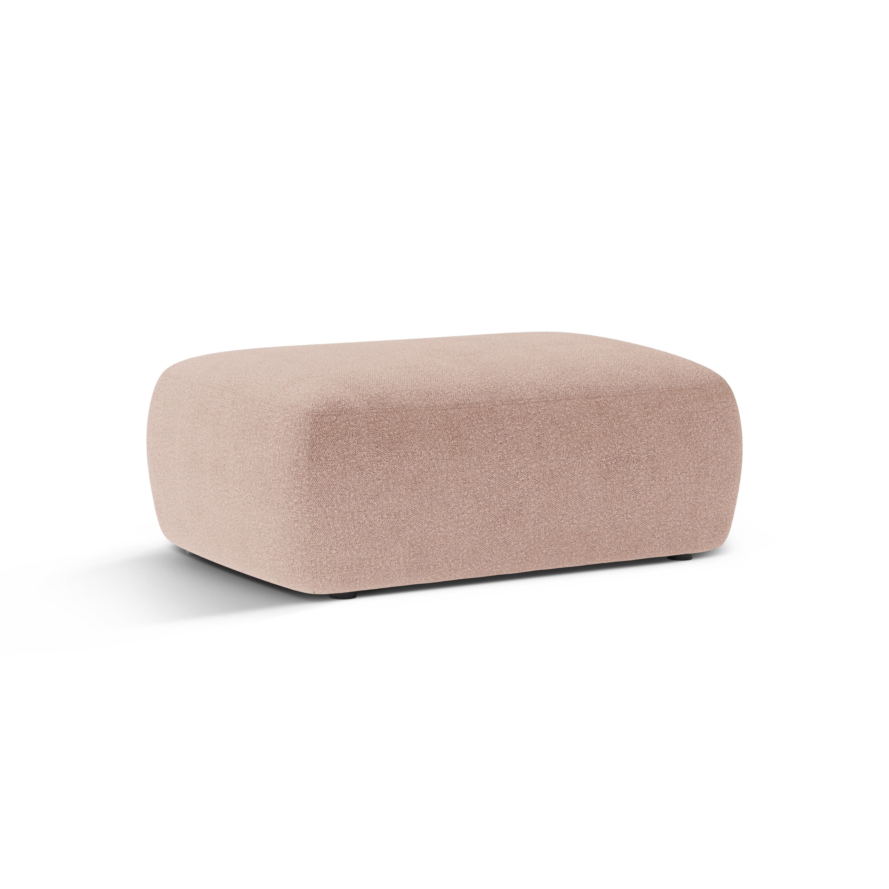 Rechteckiger Pouf KATE rosa Boucle