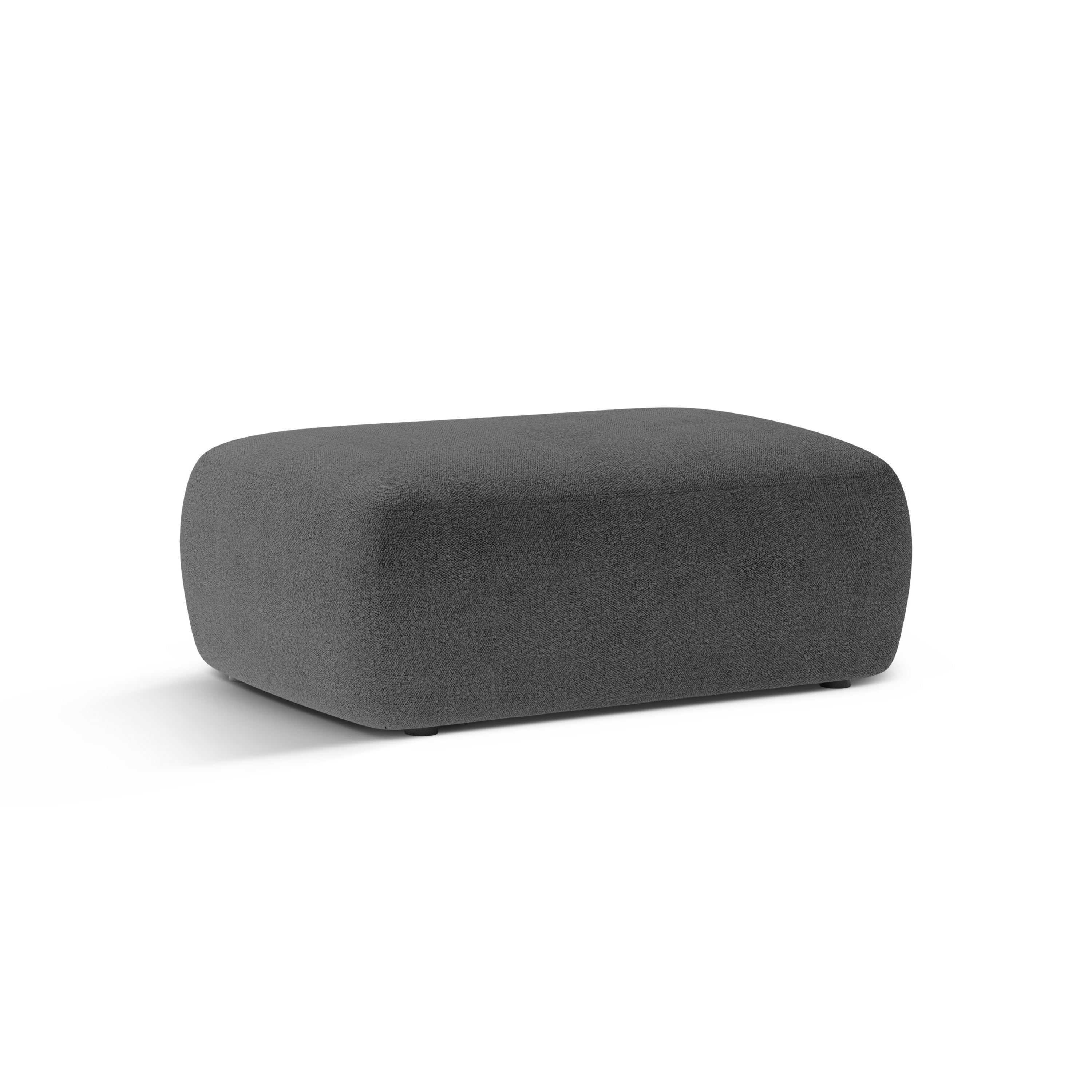 Rectangular pouf KATE dark gray boucle